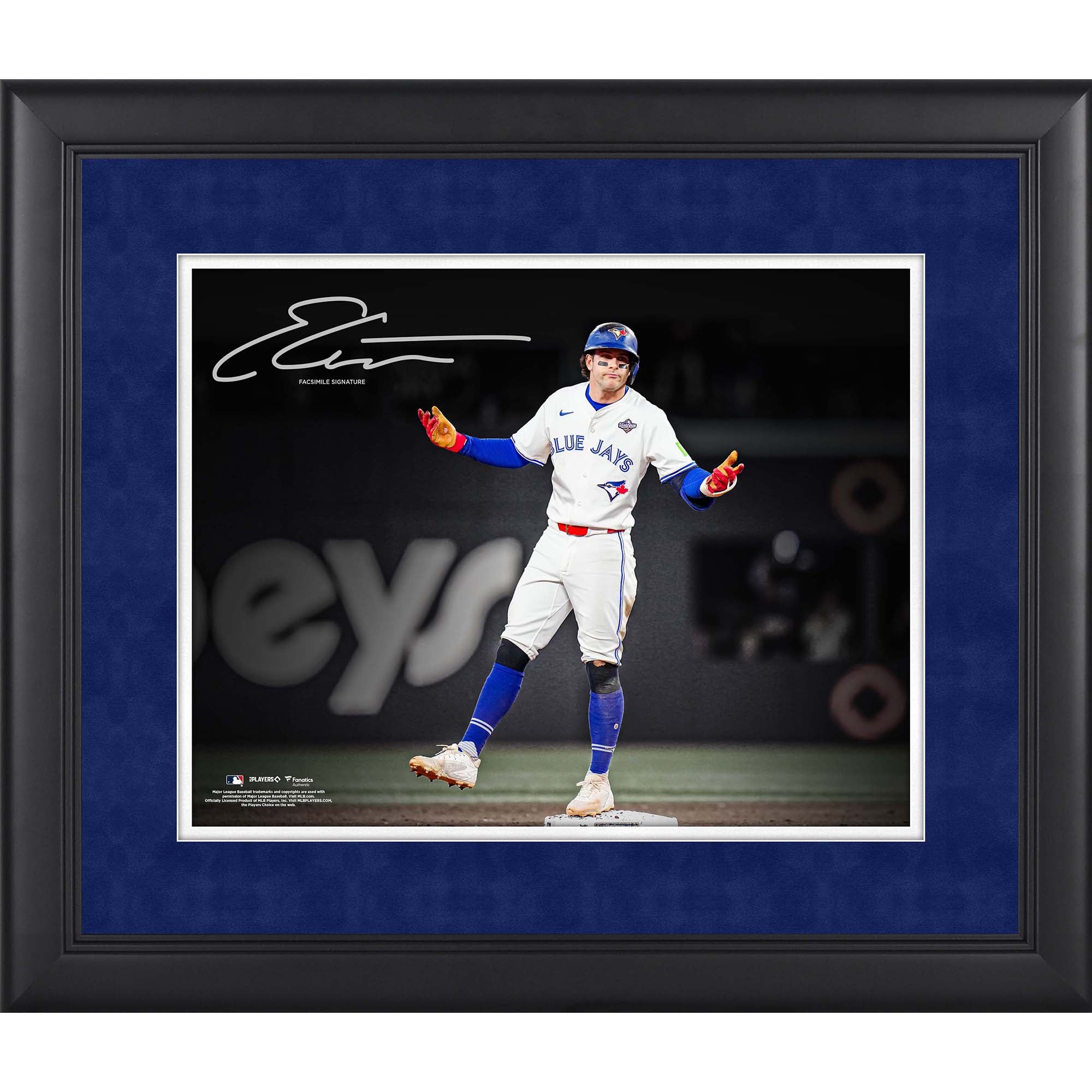 Photo encadrée avec la signature fac-similé d'Ernie Clement, joueur des Blue Jays de Toronto (11 x 14 pouces).