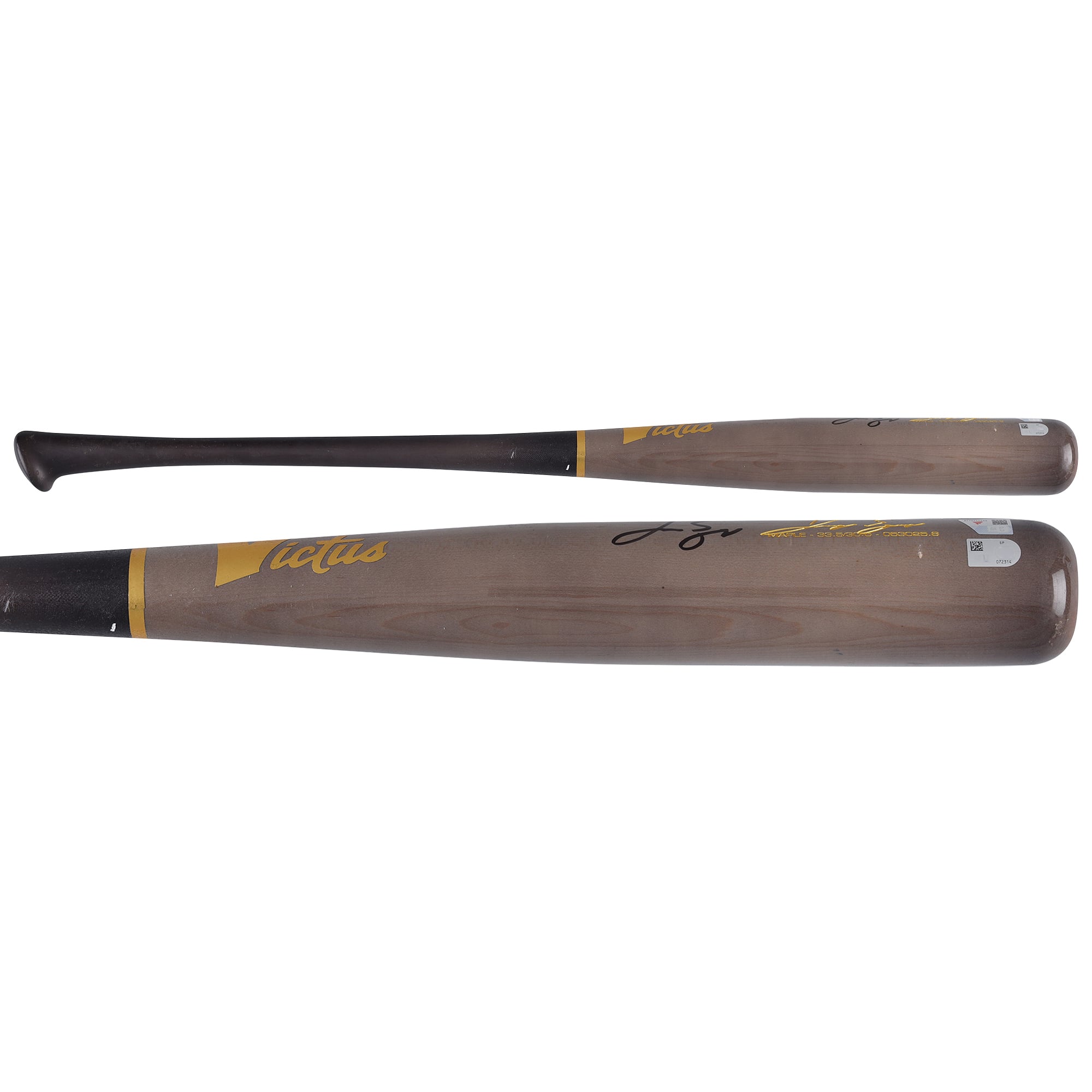 George Springer Toronto Blue Jays Autographed Game-Used Gray/Black Victus Bat from the 2025 MLB Season - NF70447566