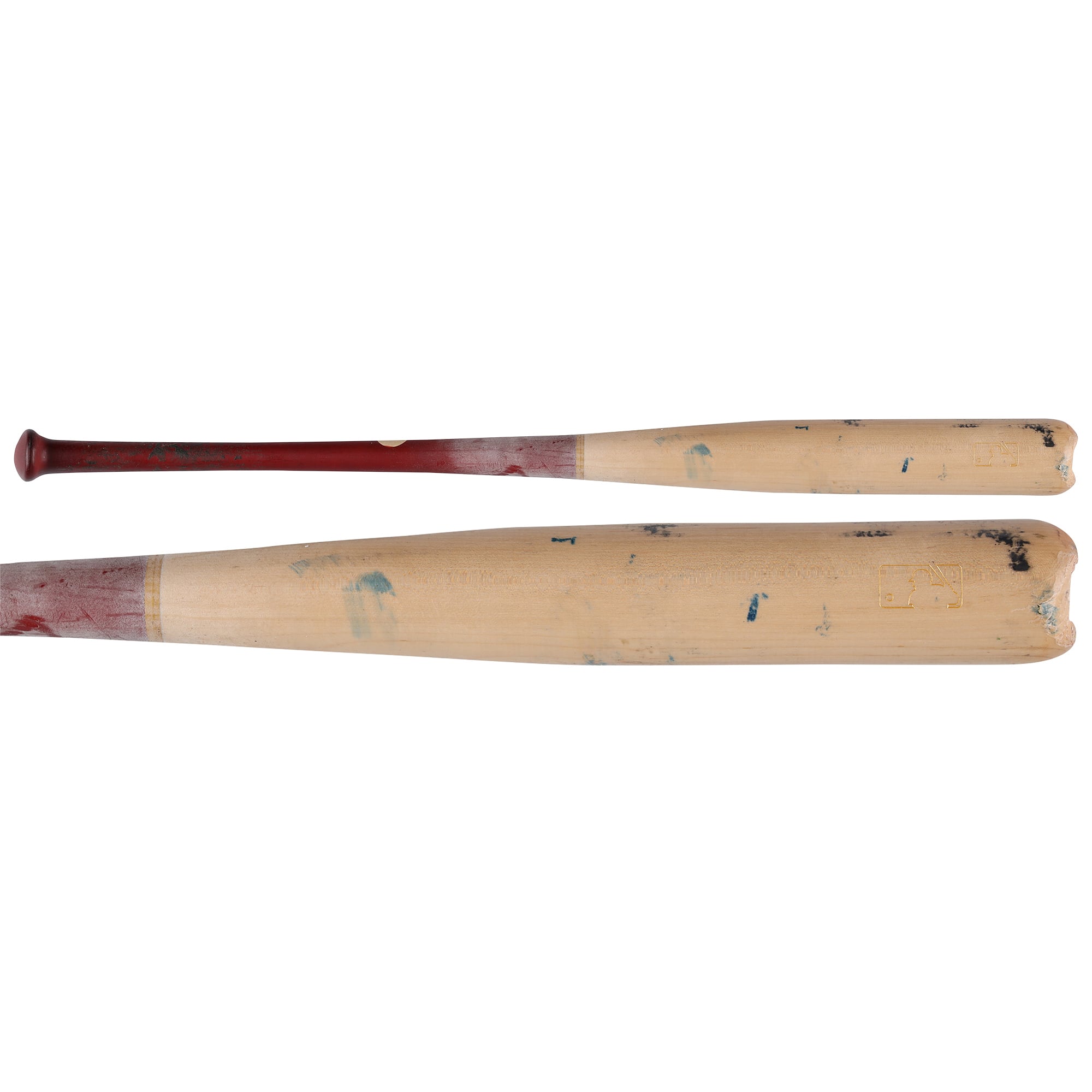 George Springer Toronto Blue Jays Autographed Game-Used Tan/Red Victus Broken Bat from the 2025 MLB Season - NF70447549