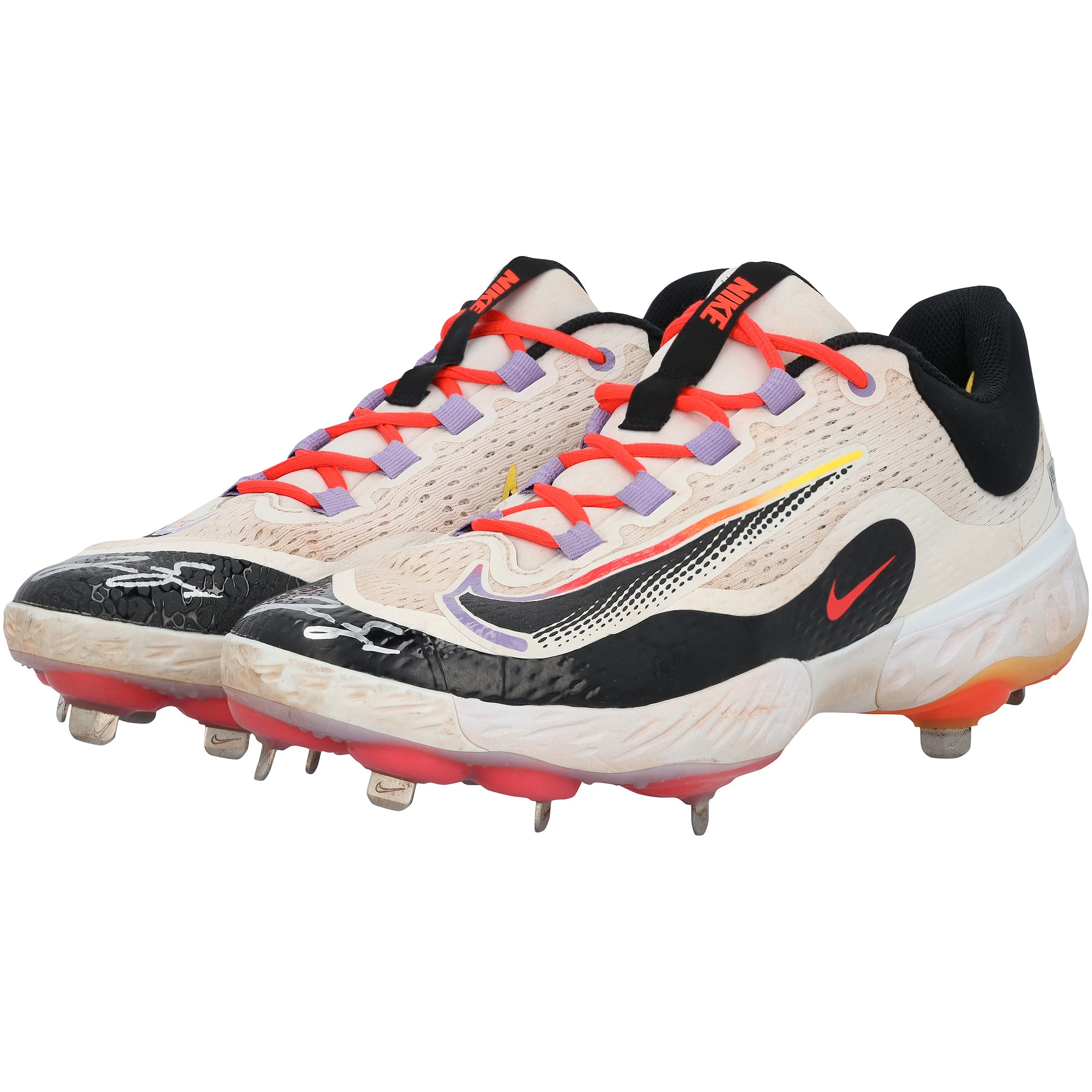 George Springer Toronto Blue Jays Autographed Game-Used White Nike Cleats from the 2025 MLB Season - NF70447583-84