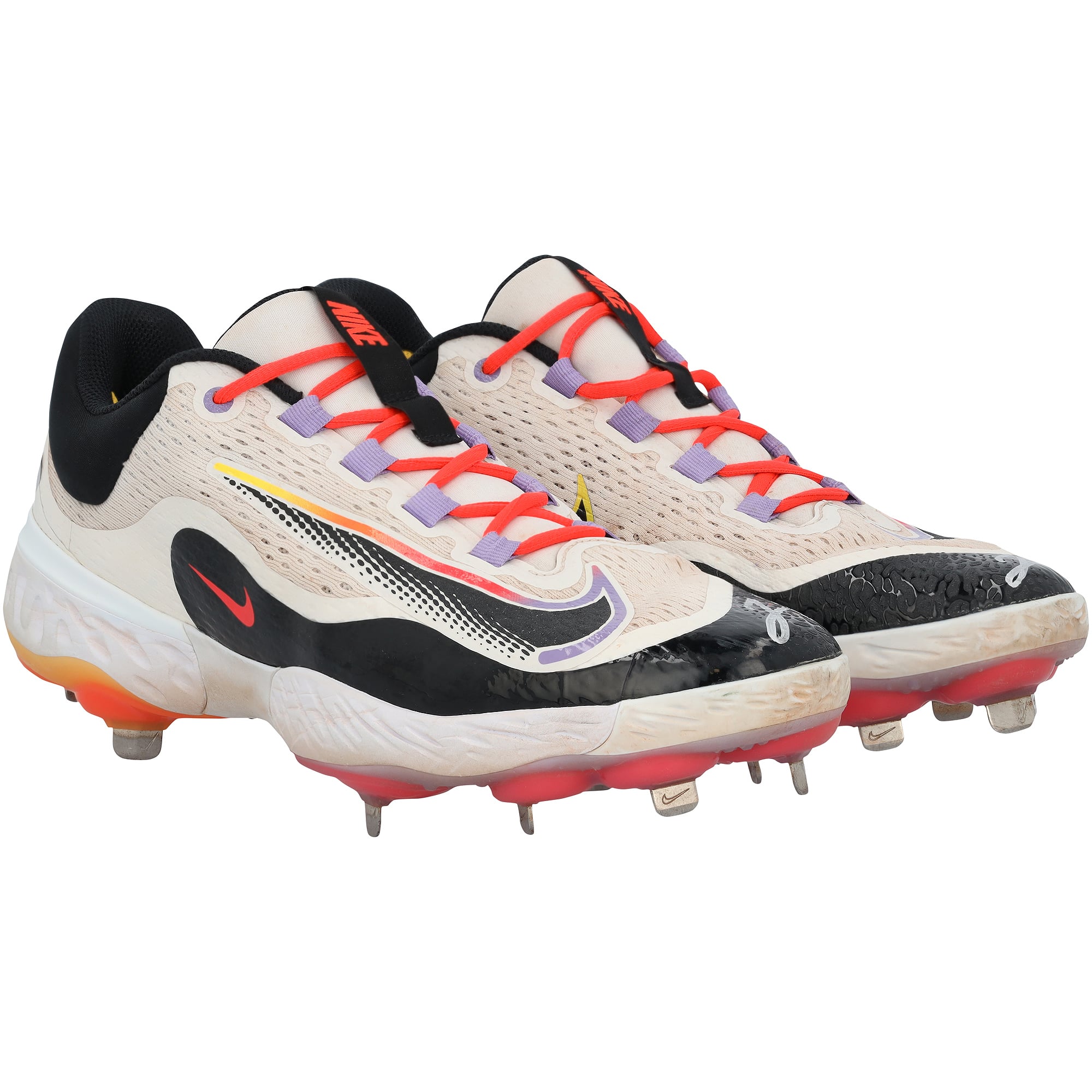 George Springer Toronto Blue Jays Autographed Game-Used White Nike Cleats from the 2025 MLB Season - NF70447583-84