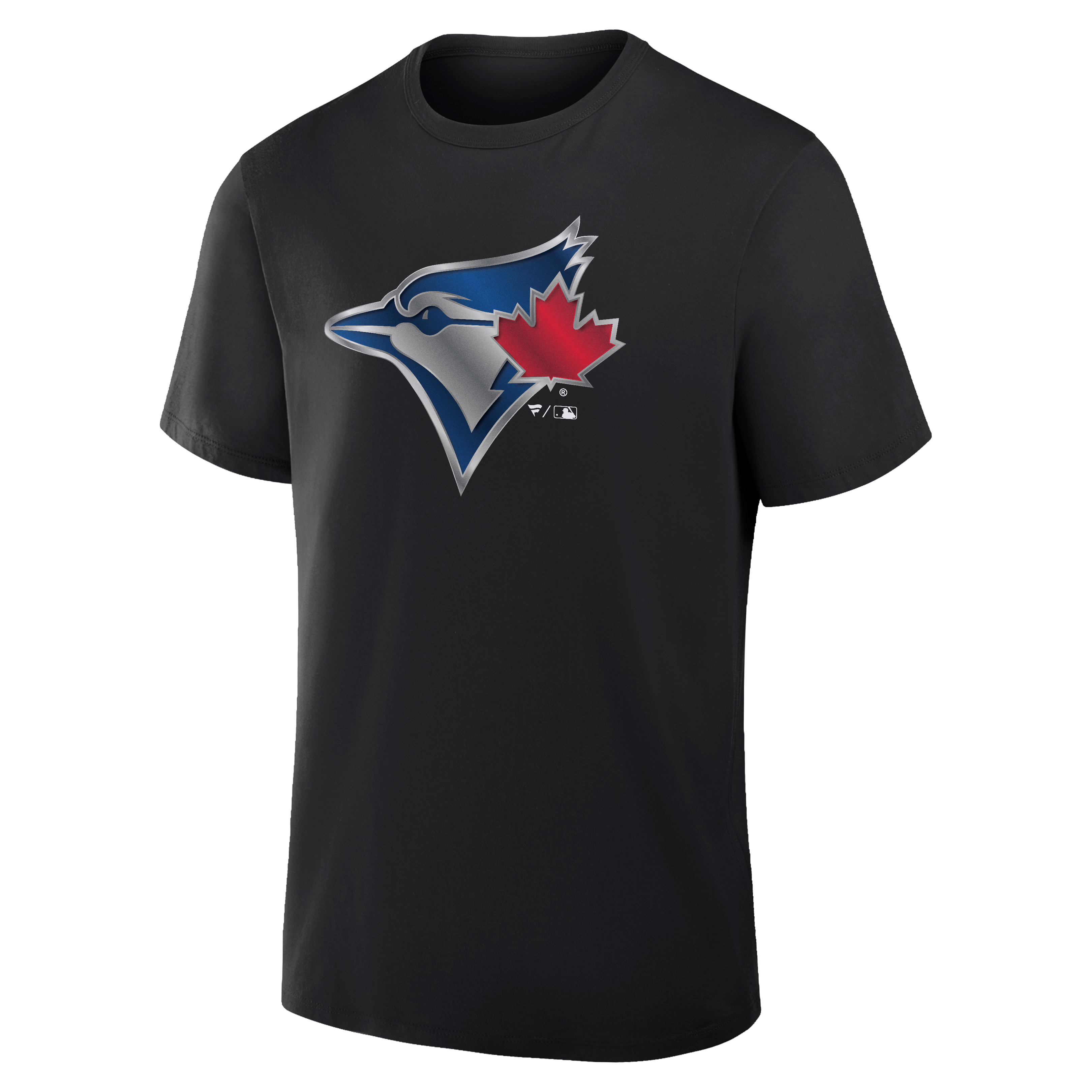 T-shirt noir pour homme avec mascotte métallique des Blue Jays de Toronto