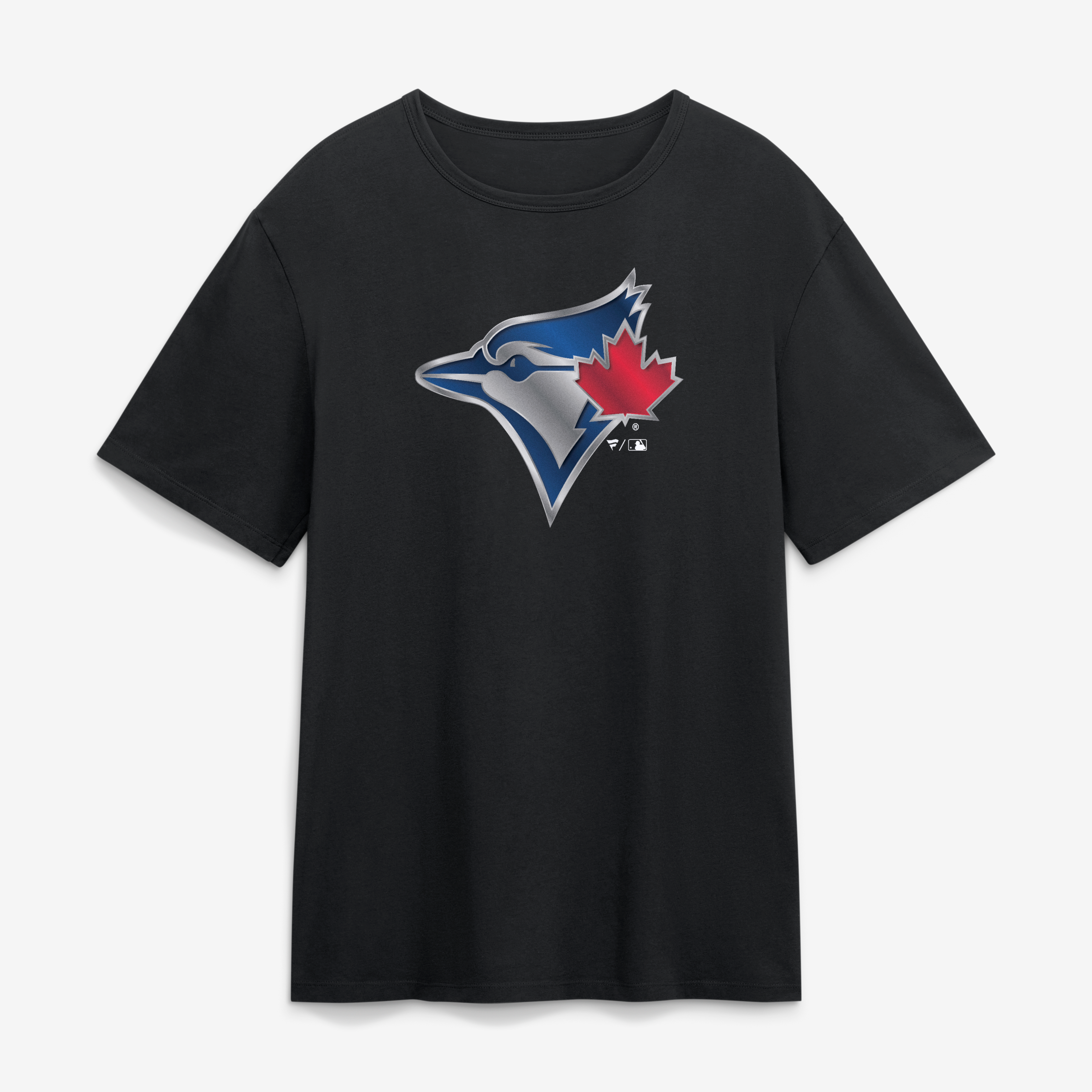 T-shirt noir pour homme avec mascotte métallique des Blue Jays de Toronto