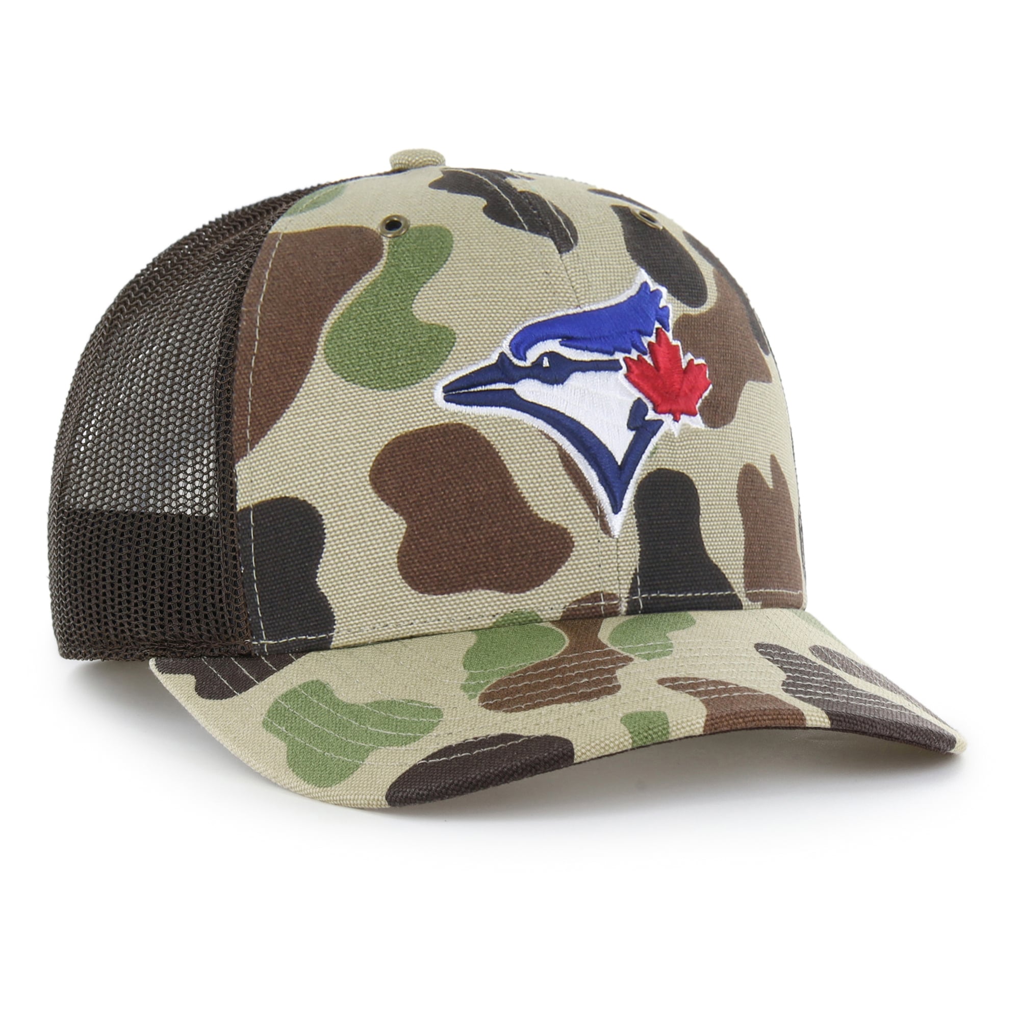 Men's Carhartt x '47 Camo Toronto Blue Jays Duck Adjustable Trucker Hat