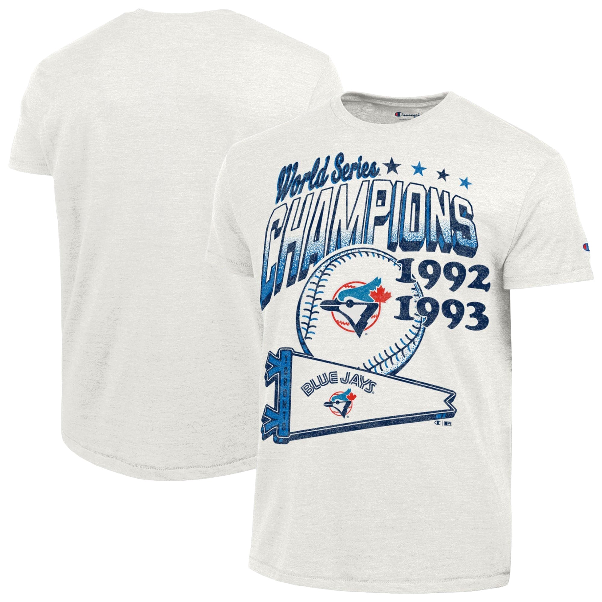 Men's Champion Cream Toronto Blue Jays Winning Tradition Cooperstown Collection Tri-Blend T-Shirt