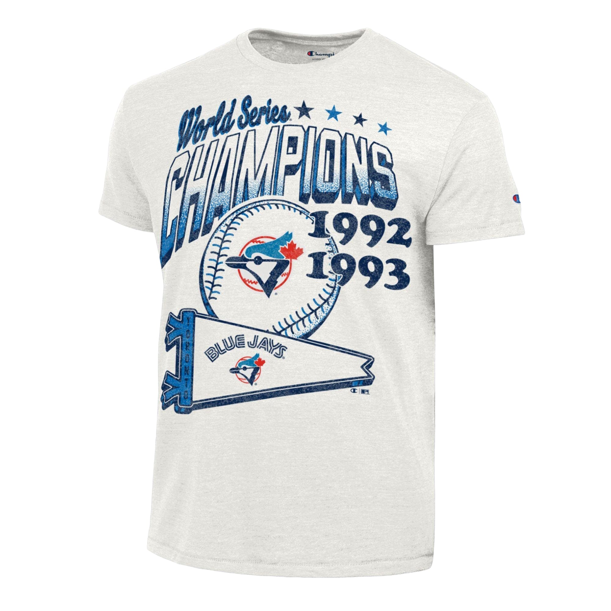 Men's Champion Cream Toronto Blue Jays Winning Tradition Cooperstown Collection Tri-Blend T-Shirt