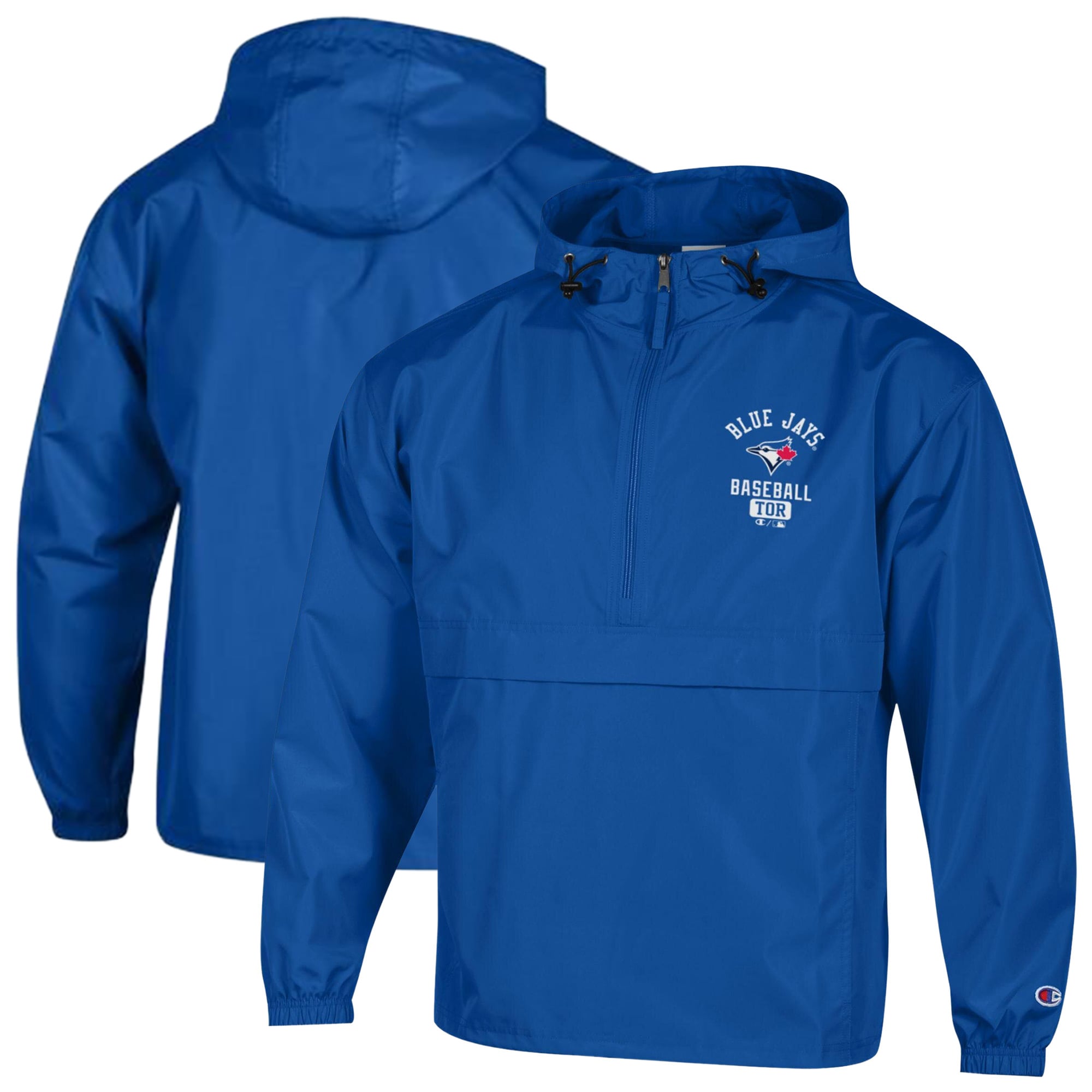 Men's Champion Royal Toronto Blue Jays Packable Windbreaker Half-Zip Jacket
