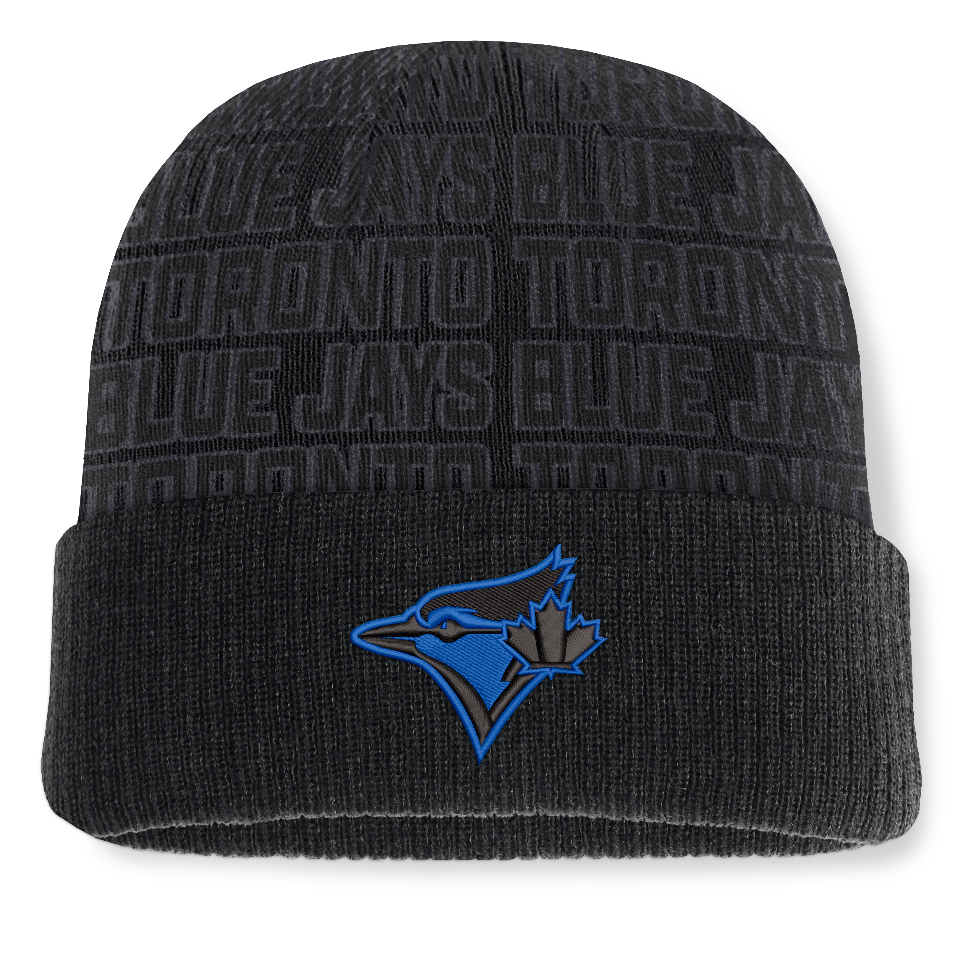 Bonnet tricoté à revers noir Fanatics Blue Jays de Toronto pour homme