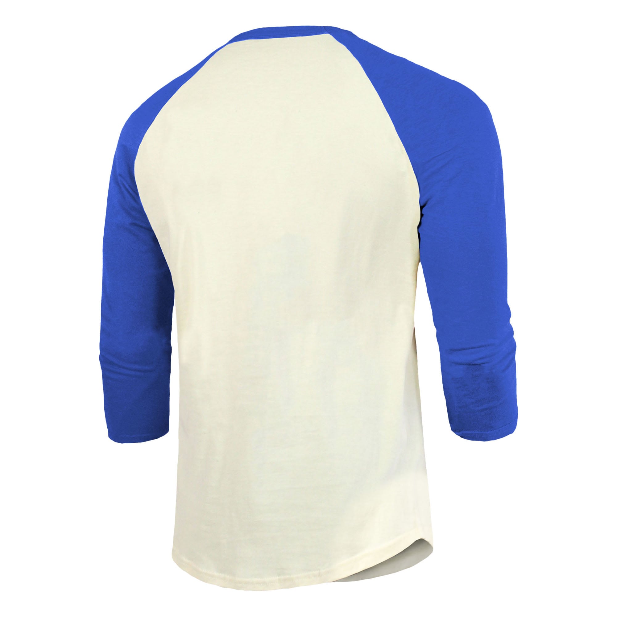 Men's Majestic Threads Cream/Royal Toronto Blue Jays 2025 World Series Softhand Tri-Blend 3/4-Sleeve Raglan T-Shirt
