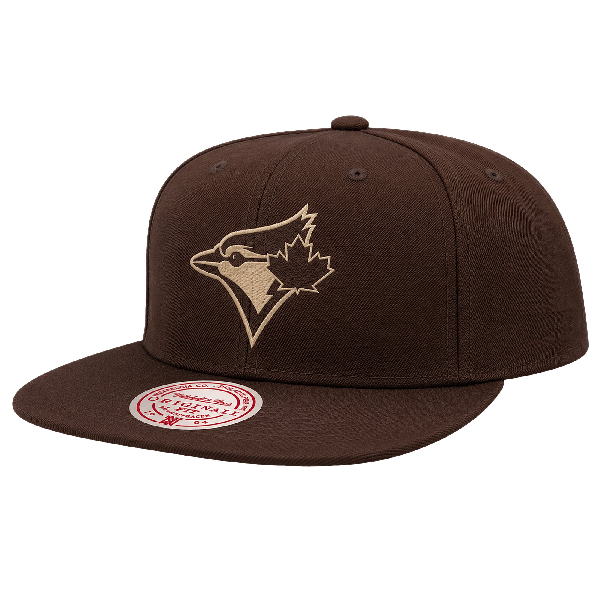 Casquette snapback Mitchell & Ness marron pour homme, motif Blue Jays de Toronto