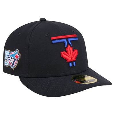 Toronto Blue Jays New Era 50th Season Patch City Connect Low Profile 59FIFTY Fitted Hat - Blue