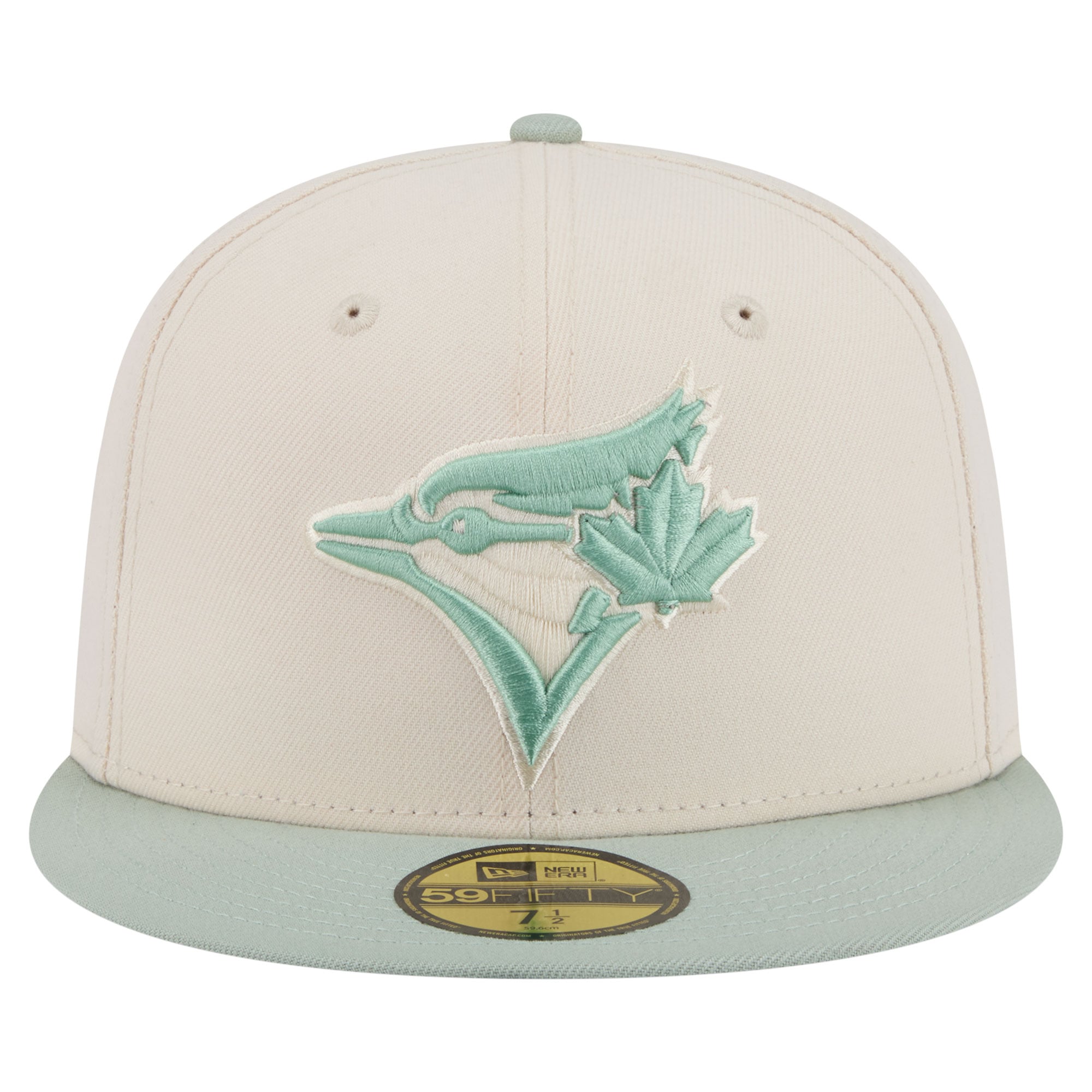 Casquette ajustée New Era crème/verte Toronto Blue Jays 59FIFTY pour homme