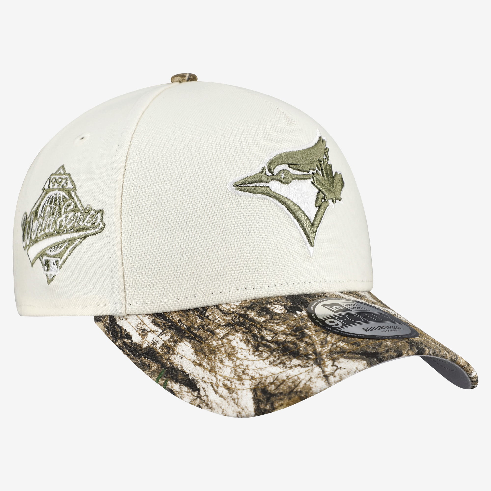 Men's New Era Cream/Realtree Camo Toronto Blue Jays 9FORTY A-Frame Adjustable Hat