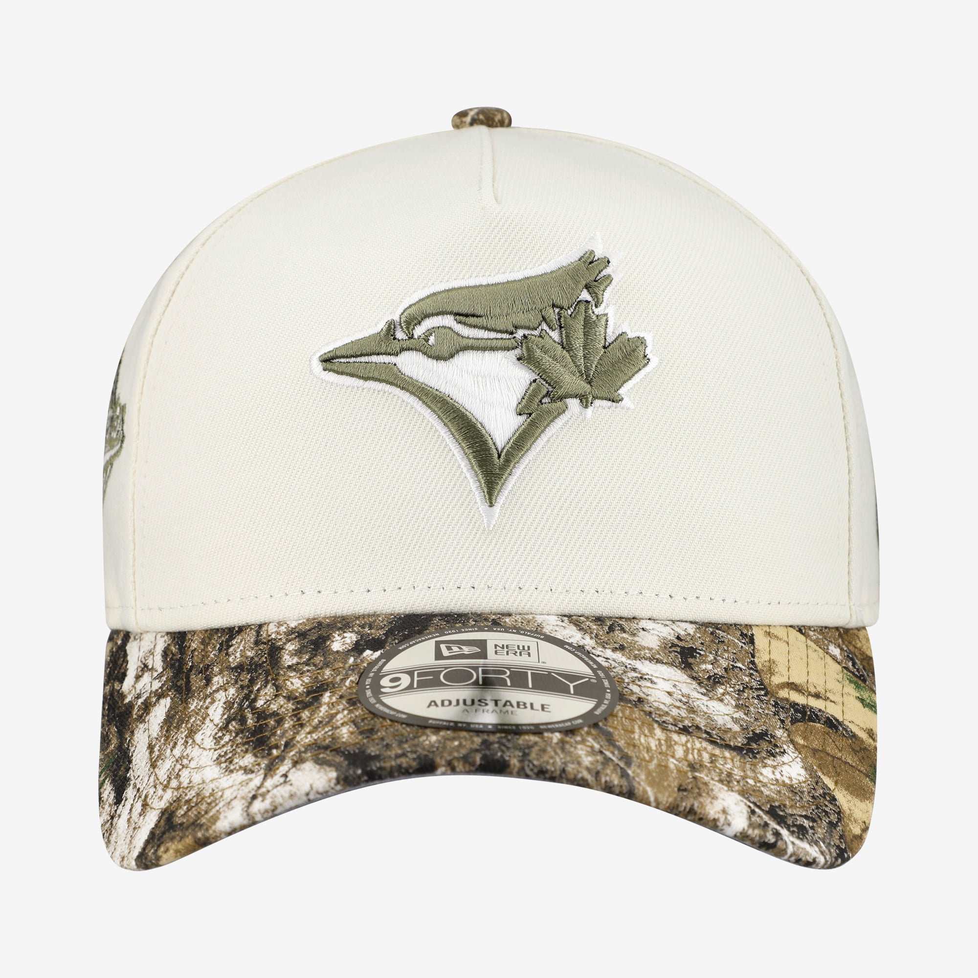Men's New Era Cream/Realtree Camo Toronto Blue Jays 9FORTY A-Frame Adjustable Hat