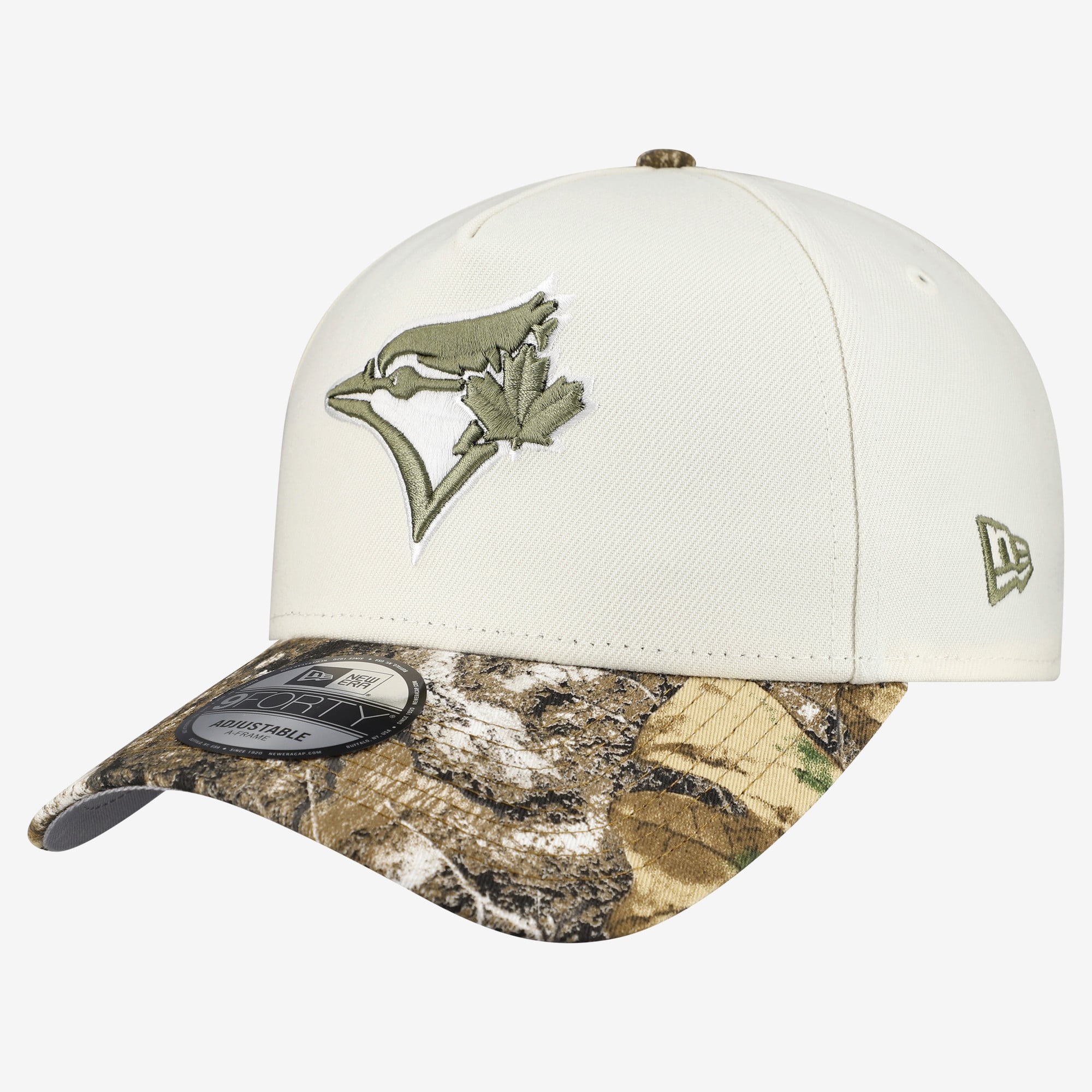Men's New Era Cream/Realtree Camo Toronto Blue Jays 9FORTY A-Frame Adjustable Hat