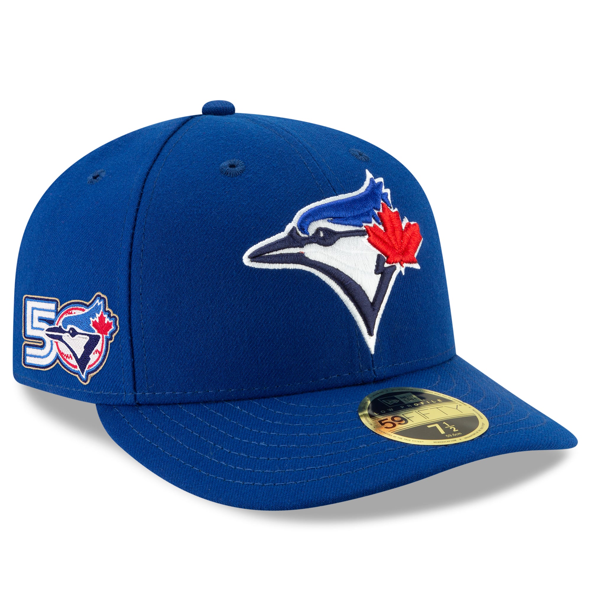 Casquette ajustée New Era Royal Toronto Blue Jays 50e anniversaire Authentic Collection, profil bas 59FIFTY