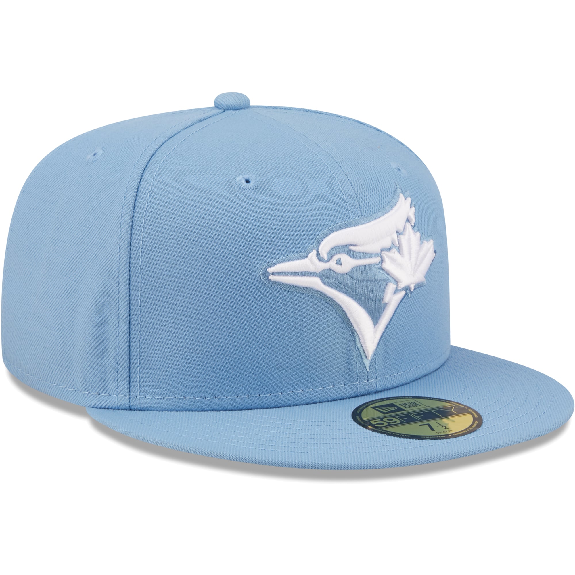 Men's New Era Sky Blue Toronto Blue Jays Logo White 59FIFTY Fitted Hat