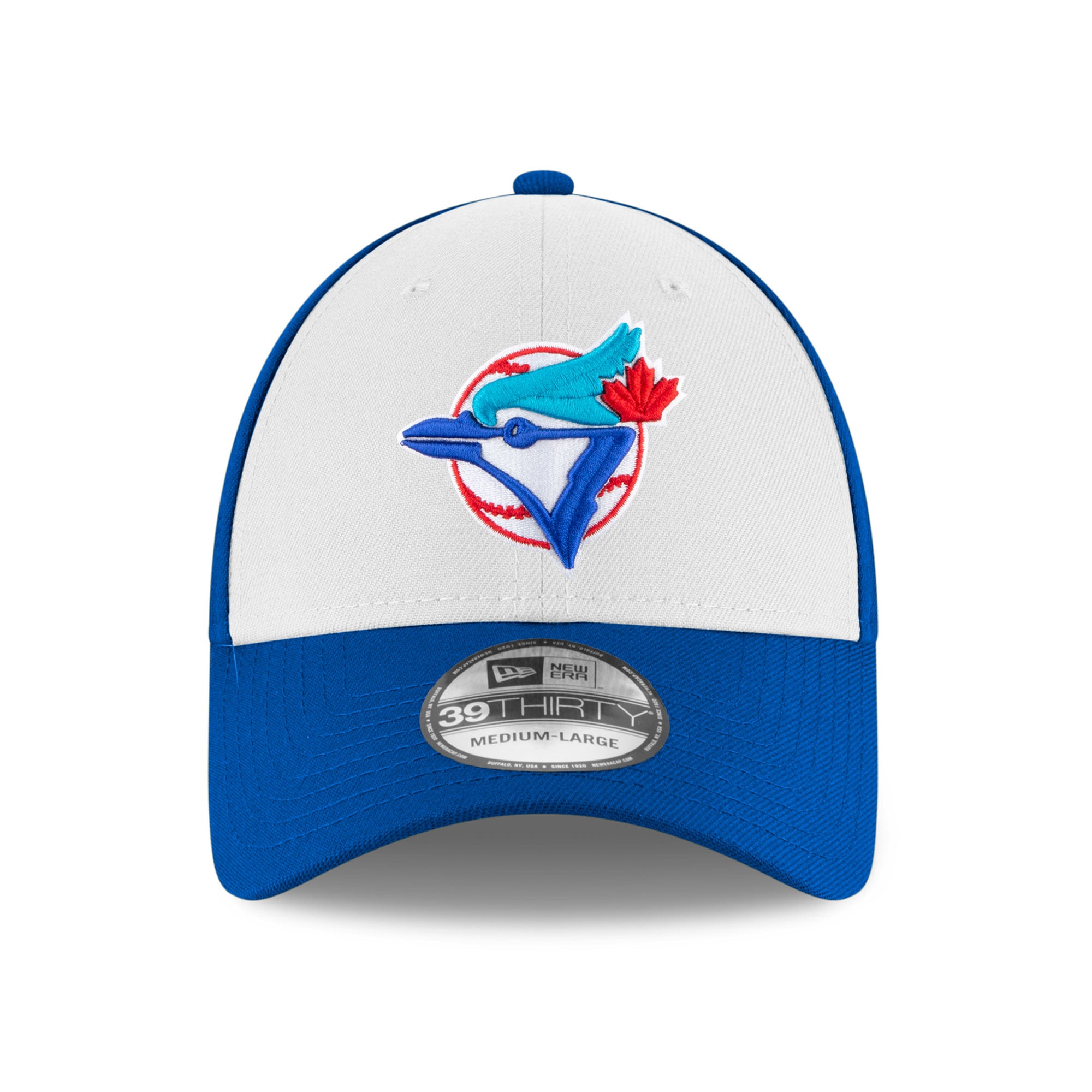 Men's New Era White/Royal Toronto Blue Jays Coop On-Field 39THIRTY Flex Hat