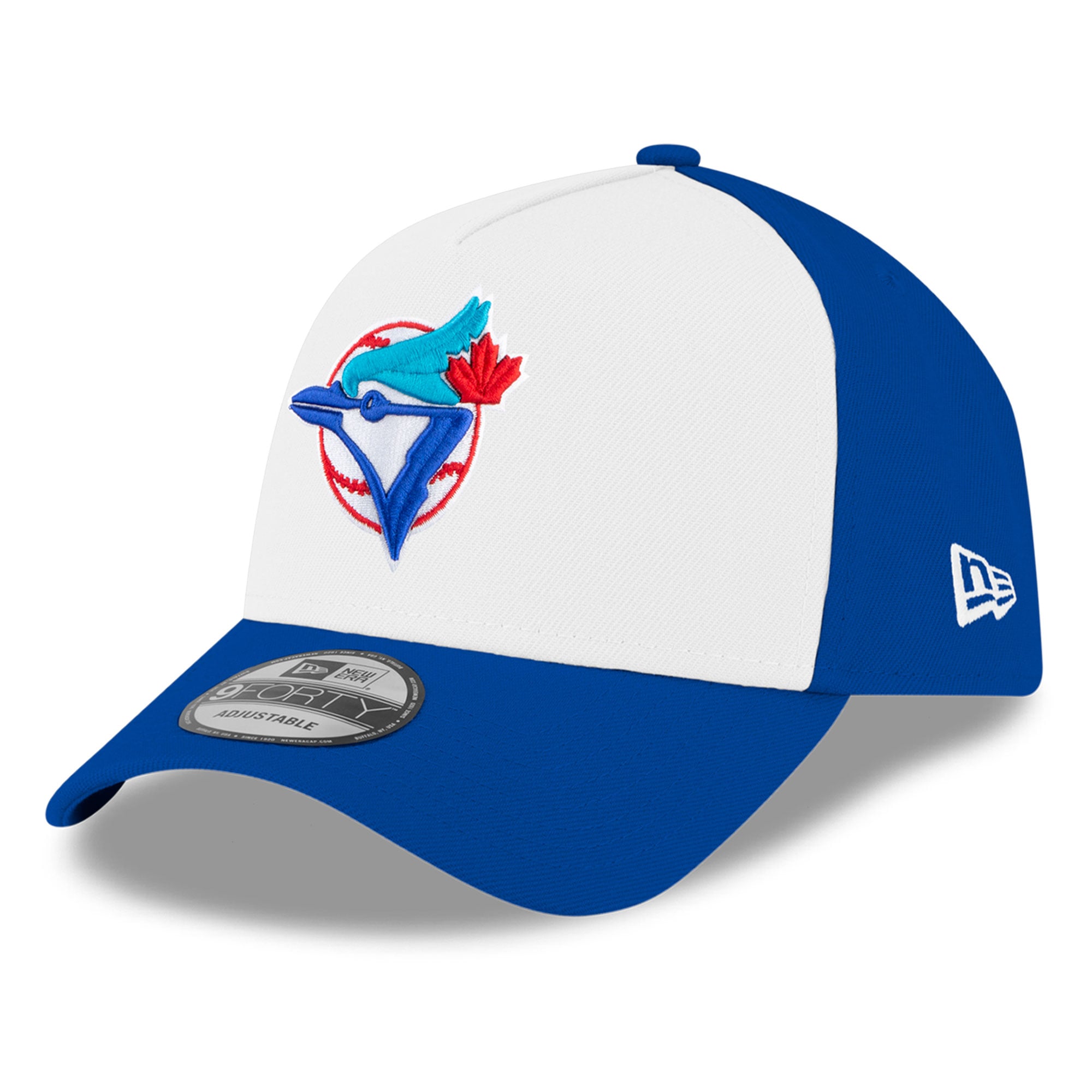 Men's New Era White/Royal Toronto Blue Jays Coop On-Field 9FORTY A-Frame Adjustable Hat