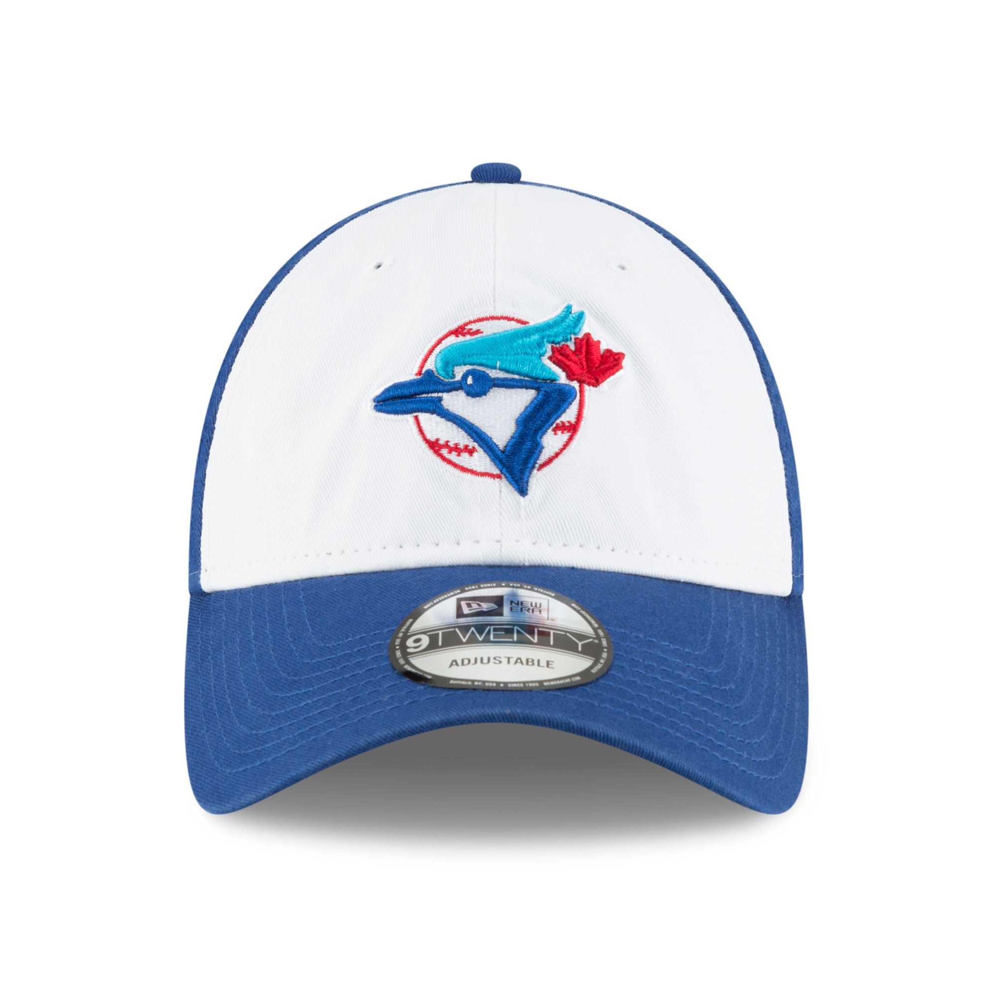 Men's New Era White/Royal Toronto Blue Jays Coop On-Field 9TWENTY Adjustable Hat