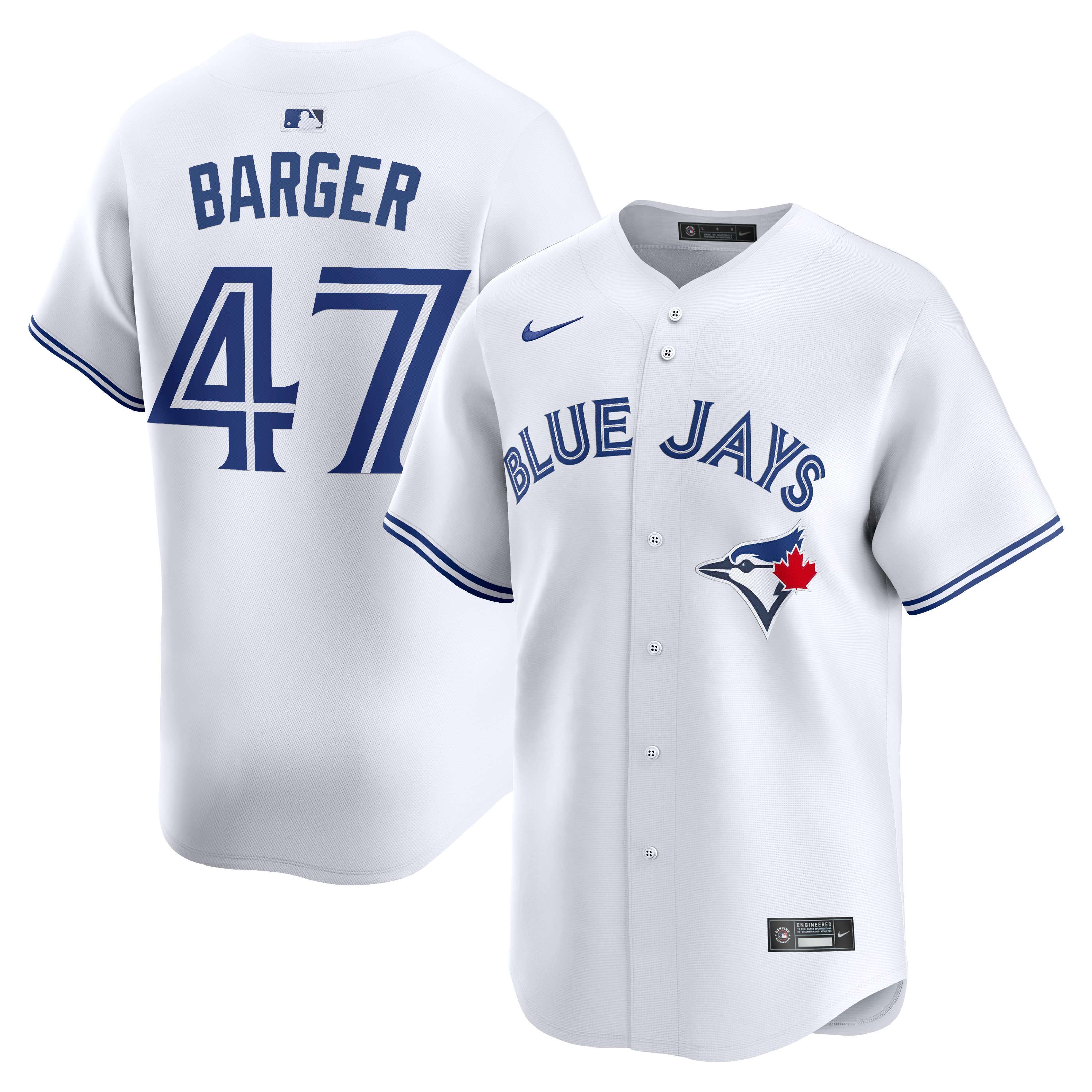 Men's Nike Addison Barger White Toronto Blue Jays Home Limited Jersey
