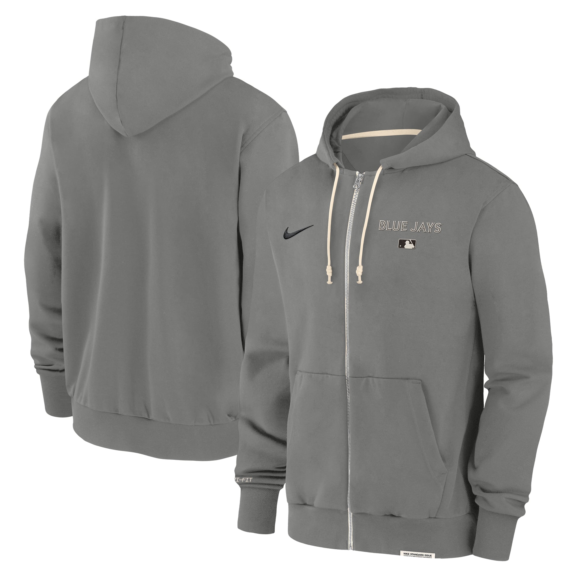 Sweat à capuche entièrement zippé Nike Charcoal Toronto Blue Jays Authentic Collection Travel Performance pour homme