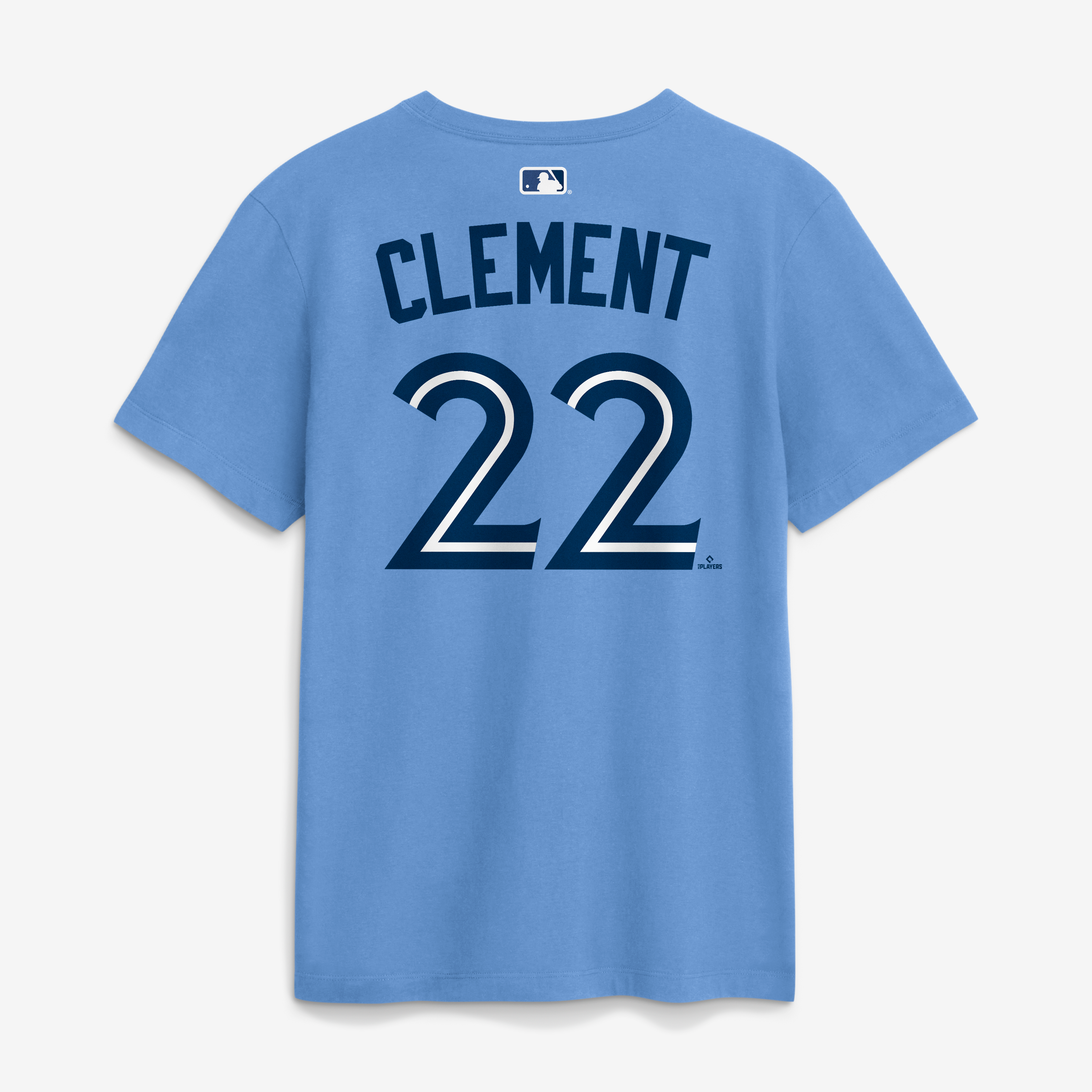 Men's Nike Ernie Clement Powder Blue Toronto Jays Alternate Name & Number T-Shirt