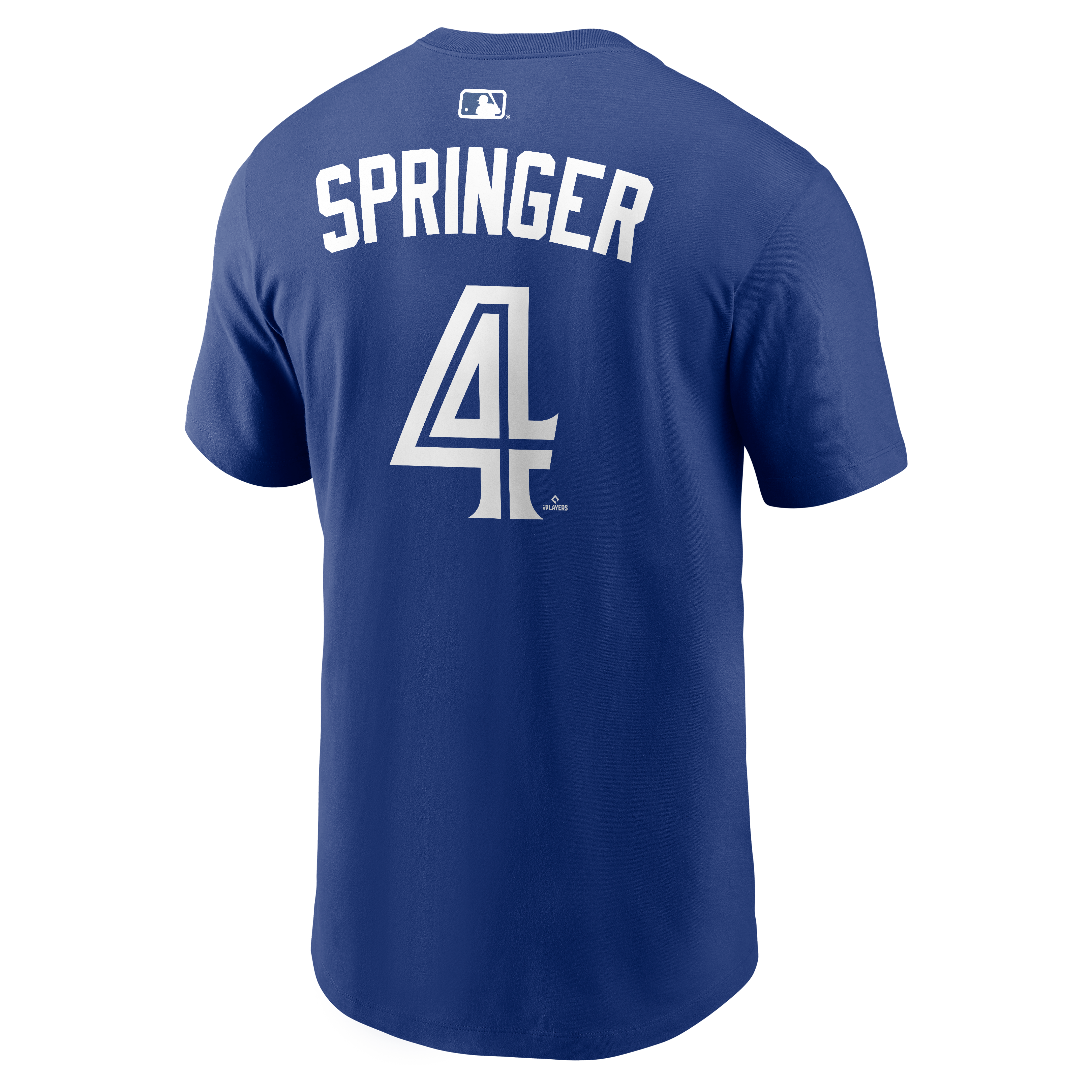 T-shirt Nike George Springer Royal Toronto Blue Jays pour homme, avec nom et numéro