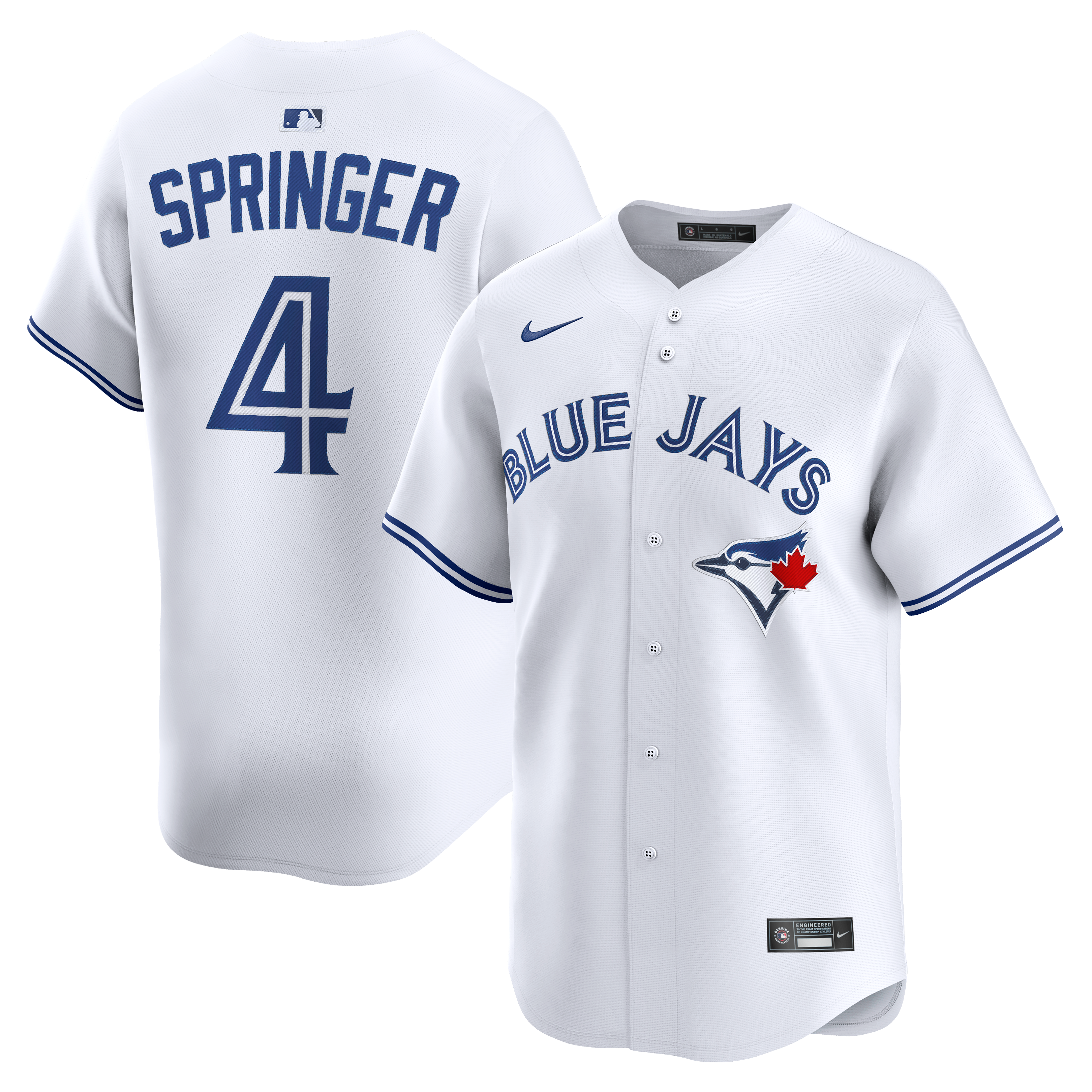 Maillot domicile Nike George Springer blanc des Blue Jays de Toronto (édition limitée) pour homme