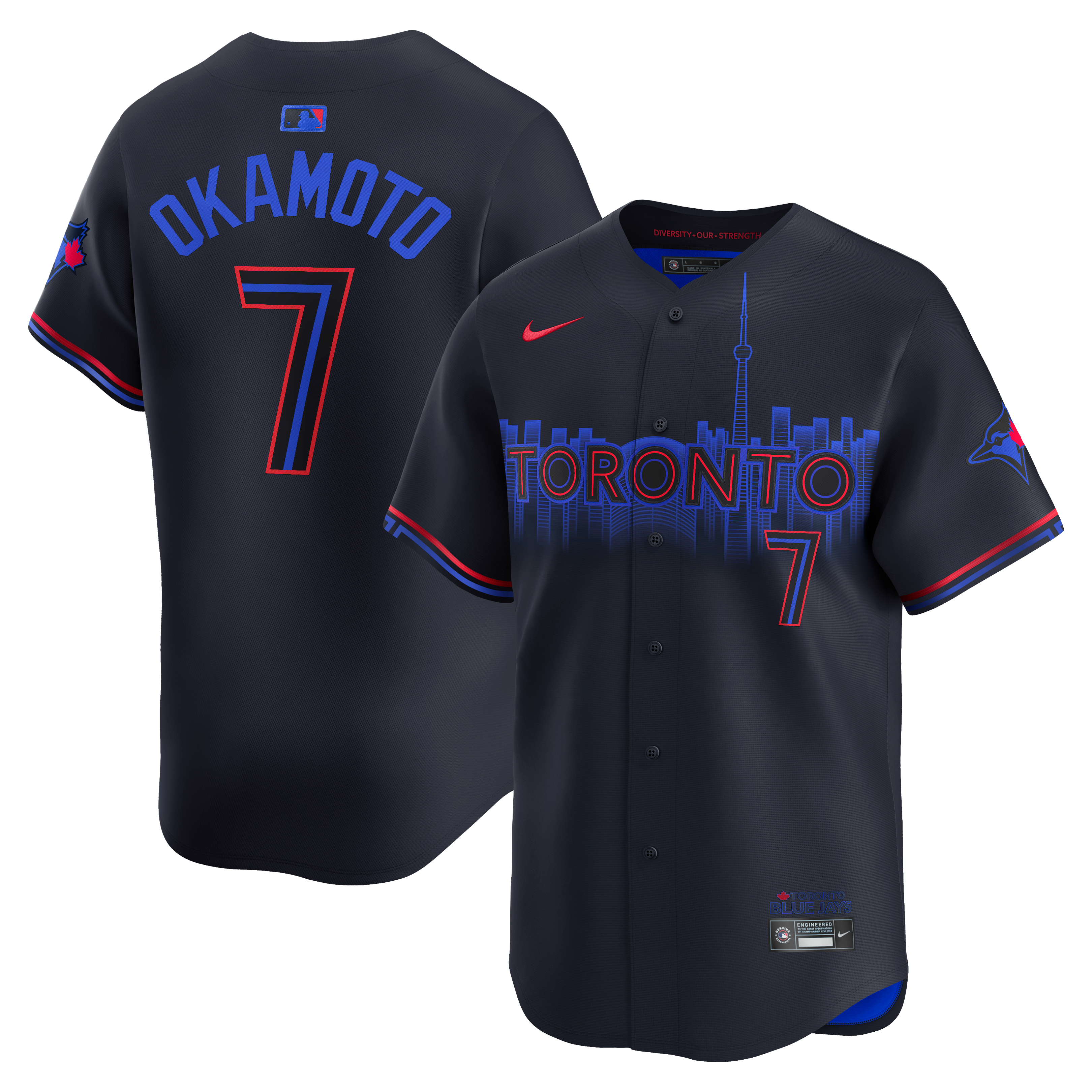 Men's Nike Kazuma Okamoto White Toronto Blue Jays Home Limited Jersey