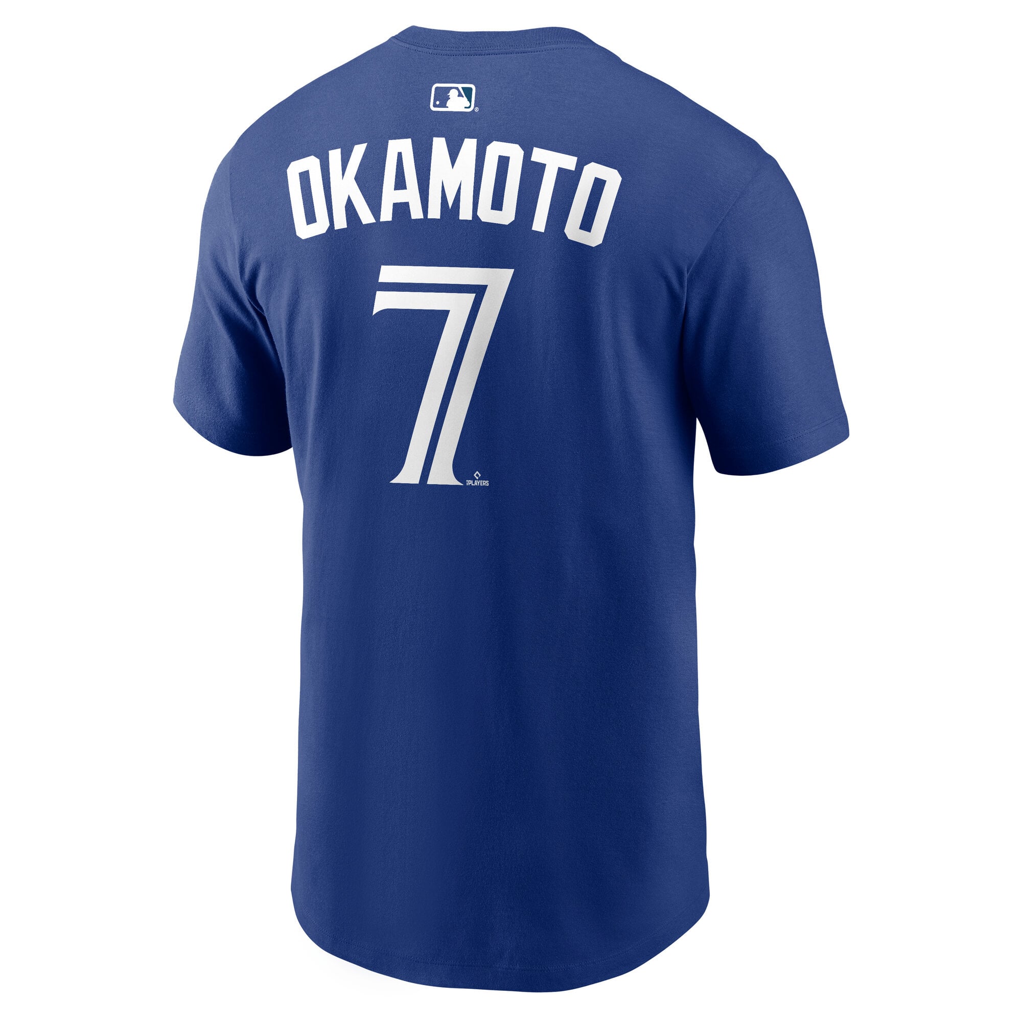 Men's Nike Kazuma Okamoto Royal Toronto Blue Jays Name & Number T-Shirt