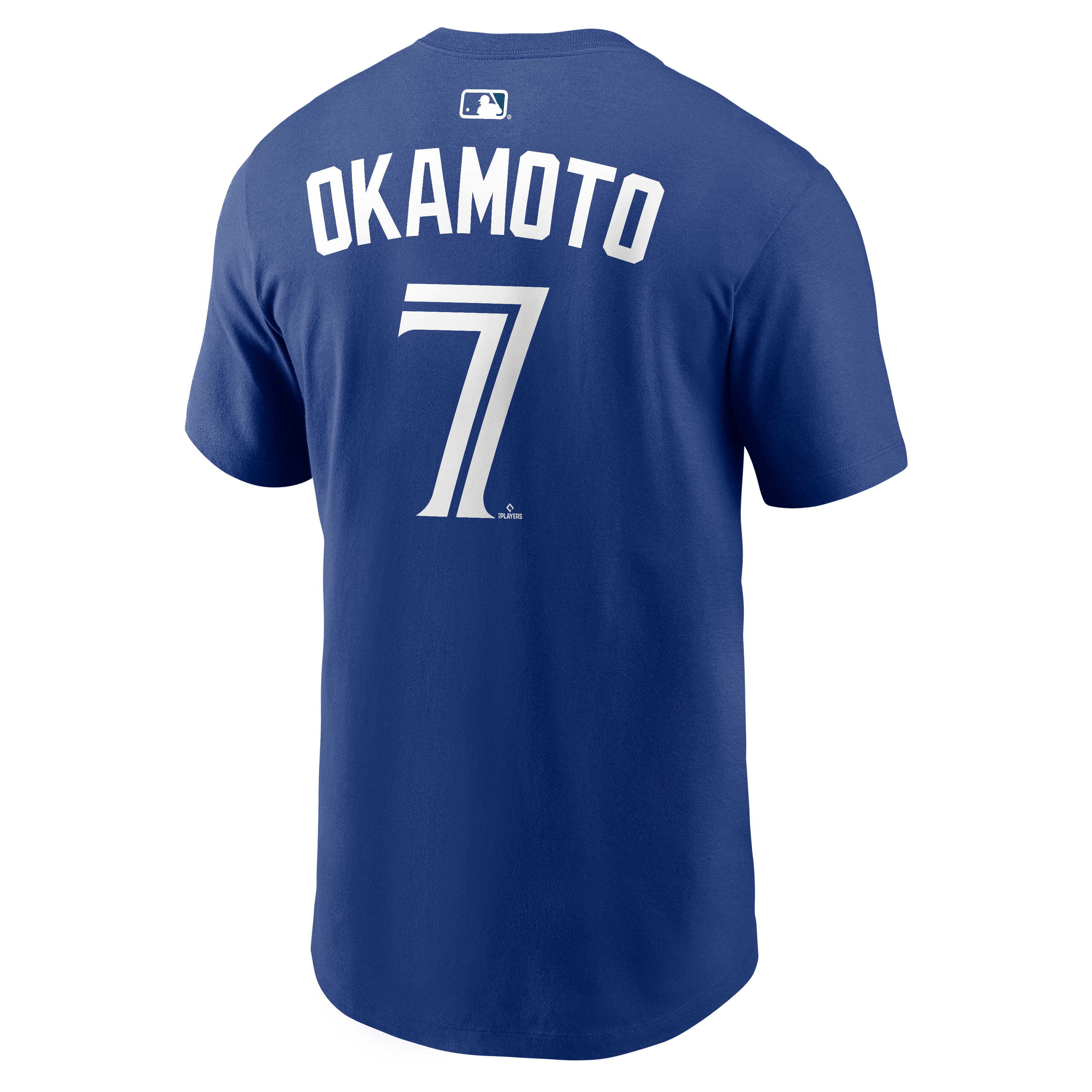 T-shirt Nike pour homme avec nom et numéro de Kazuma Okamoto des Blue Jays Toronto
