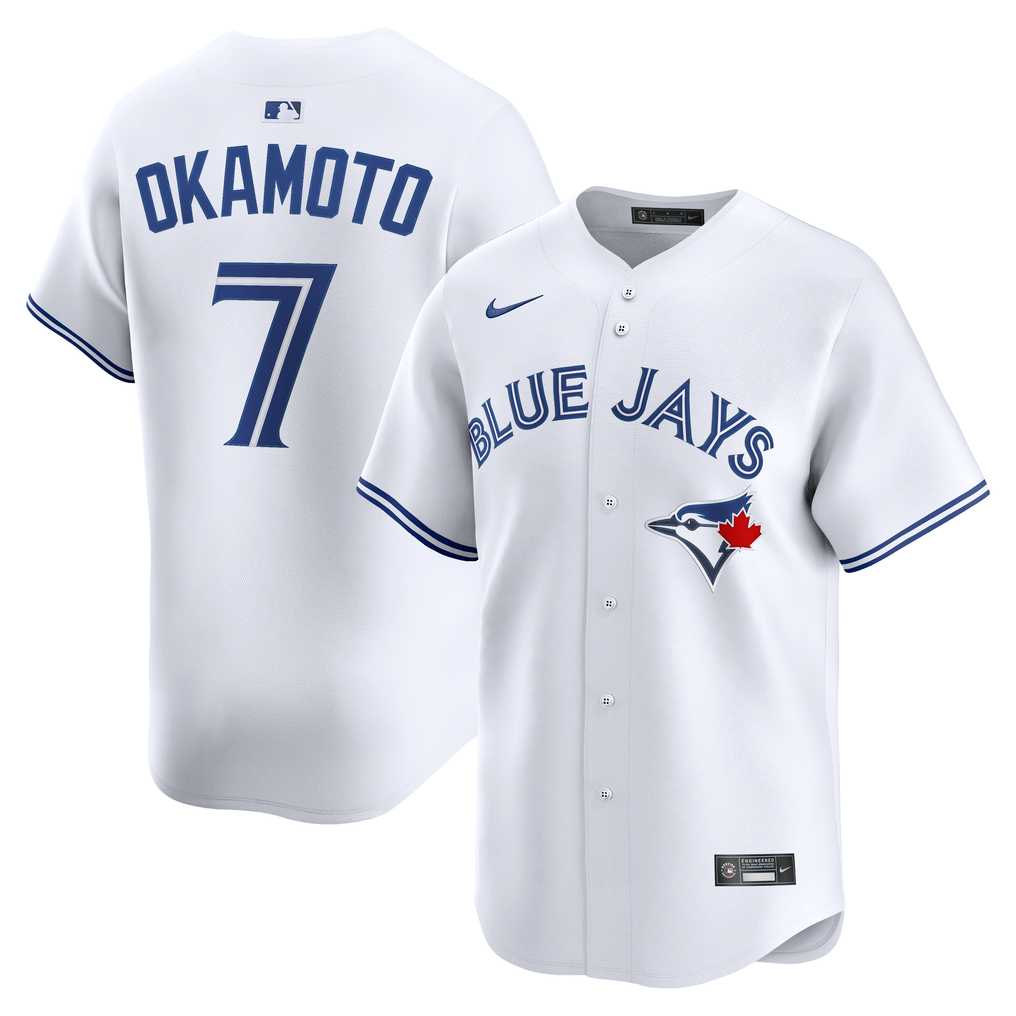 Maillot domicile Nike Kazuma Okamoto blanc des Blue Jays de Toronto (édition limitée) pour homme