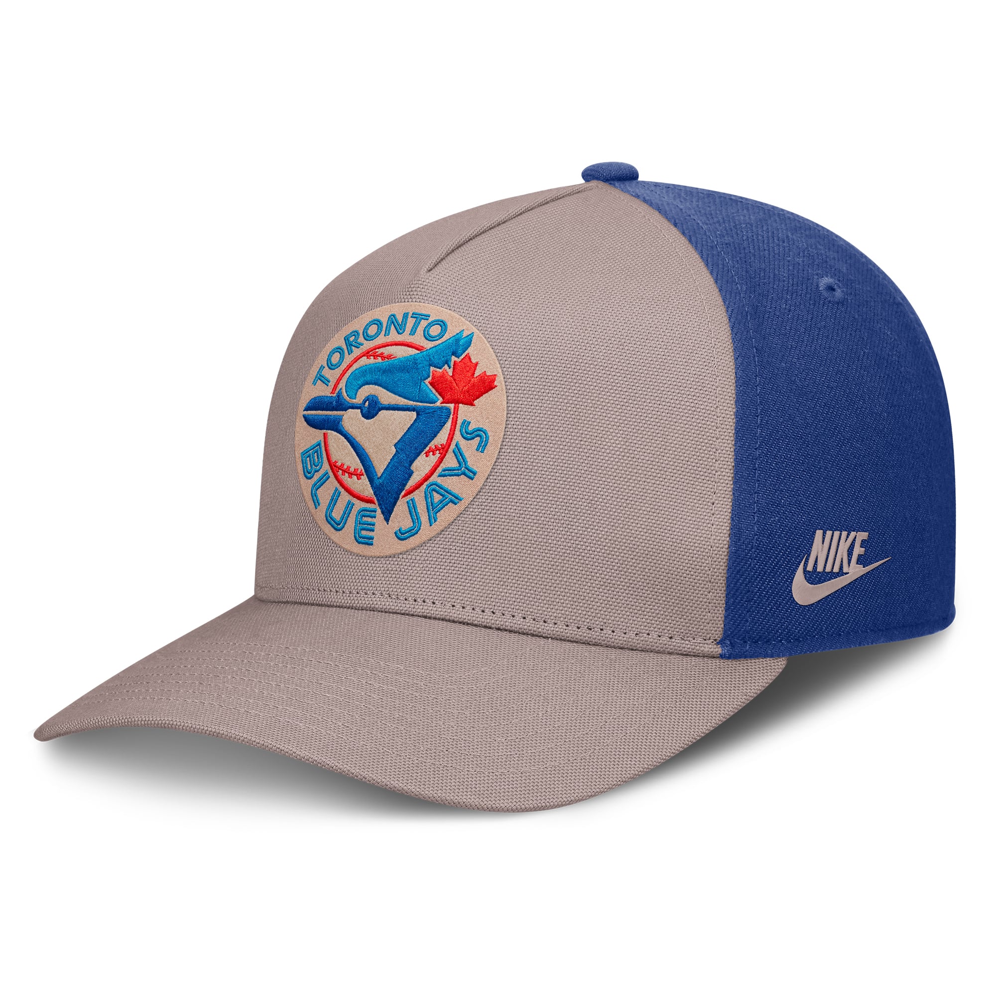 Casquette ajustable Nike pour homme, marron clair/bleu roi, Blue Jays de Toronto, modèle Cooperstown Rise A-Frame