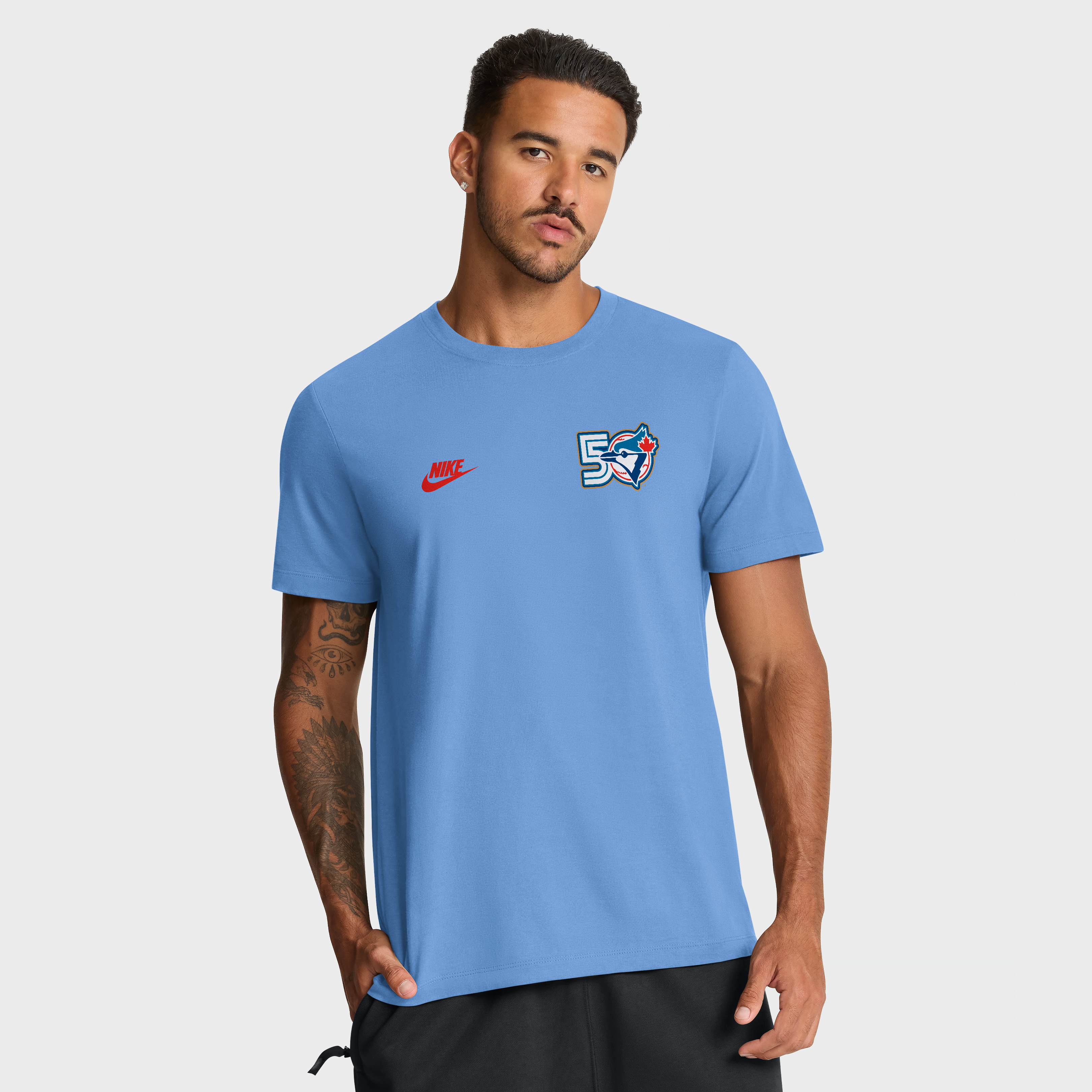 T-shirt Nike bleu poudré pour homme, match d'ouverture de la 50e saison des Blue Jays Toronto