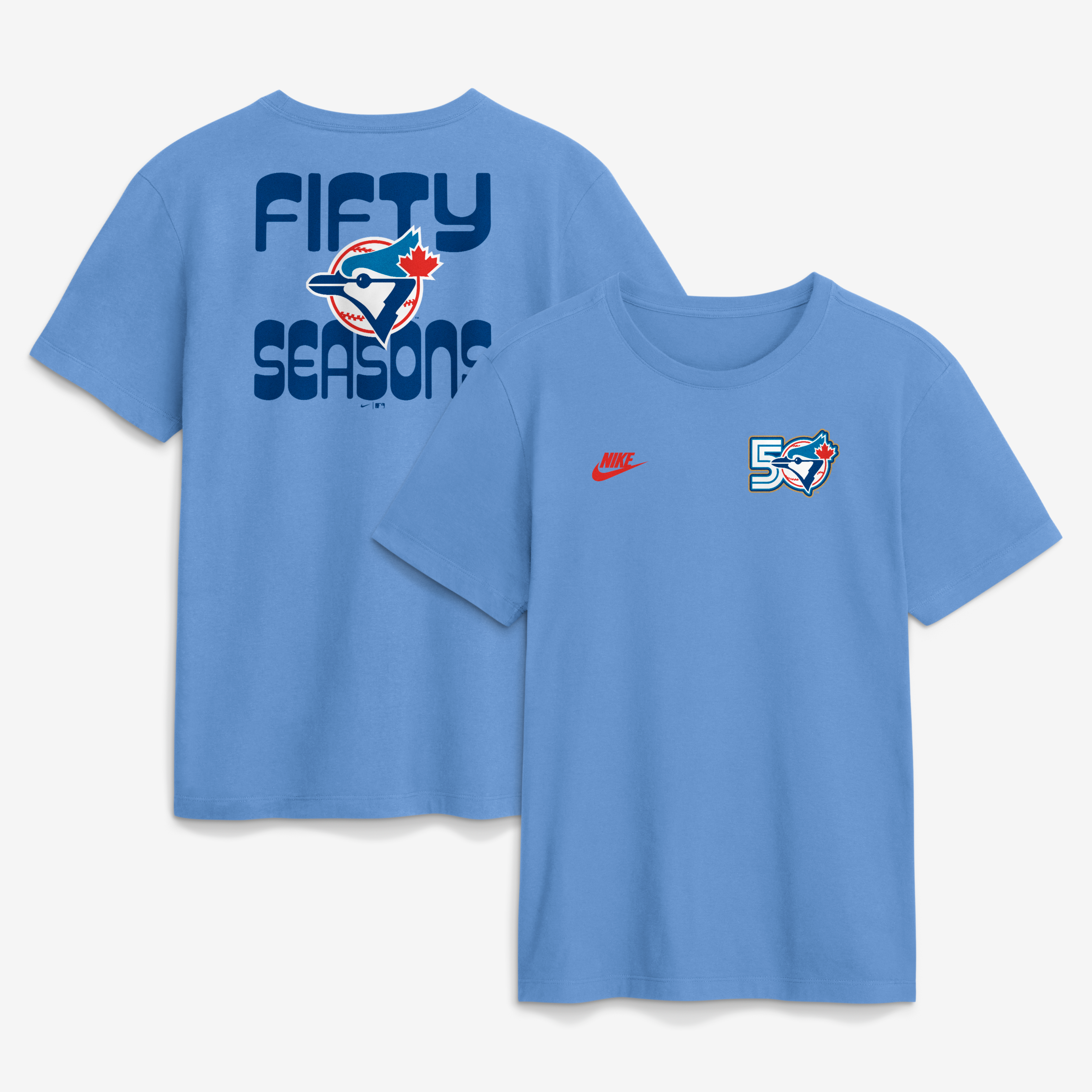 T-shirt Nike bleu poudré pour homme, match d'ouverture de la 50e saison des Blue Jays Toronto