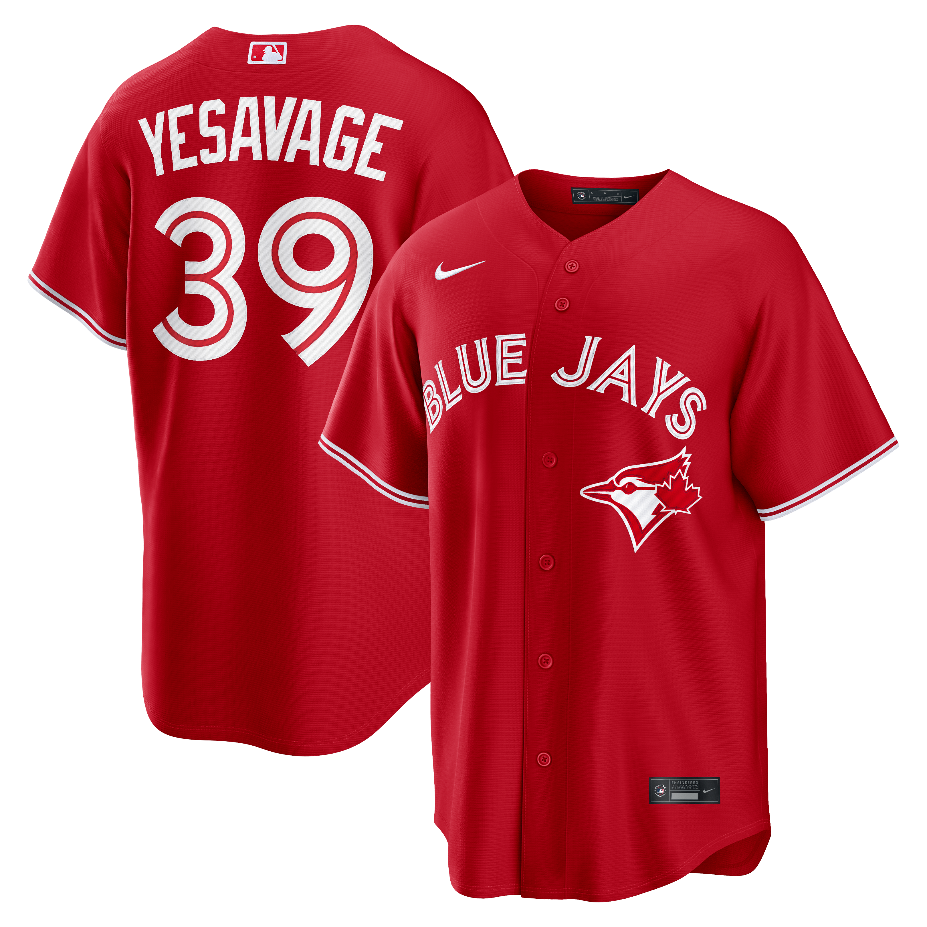 Men's Nike Trey Yesavage Red Toronto Blue Jays Canada Day Replica Jersey