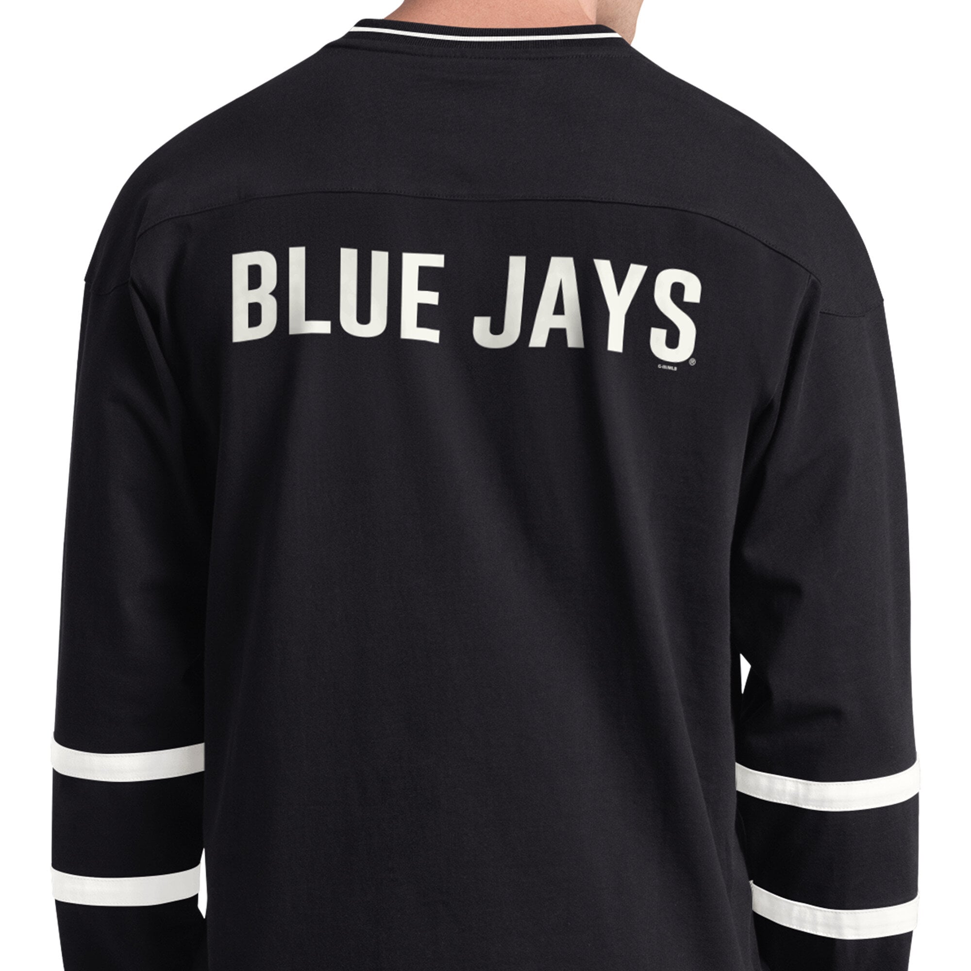 T-shirt à manches longues et col en V Starter Black Toronto Blue Jays pour homme
