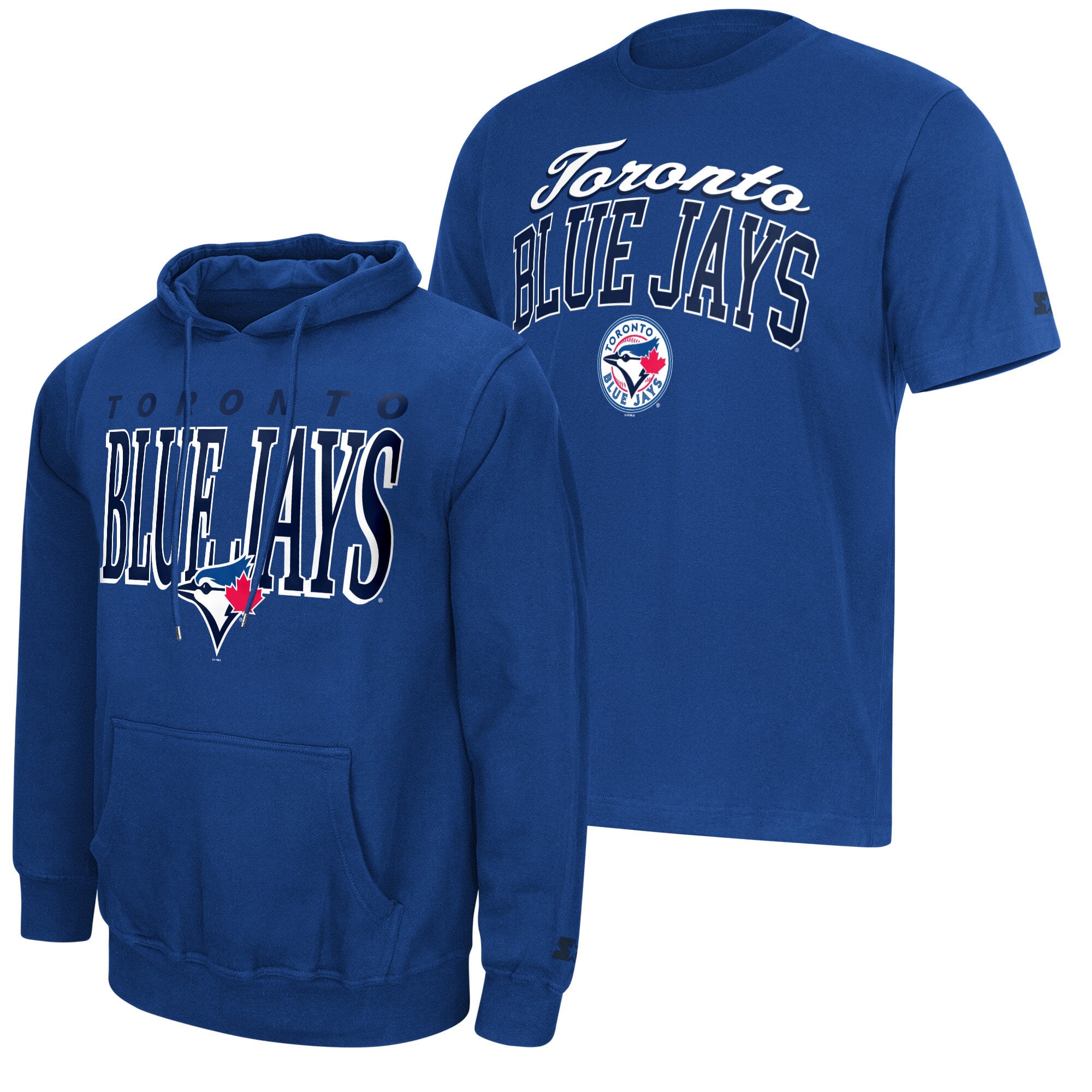 Ensemble sweat à capuche et t-shirt Starter Blue pour homme, logo des Jays de Toronto