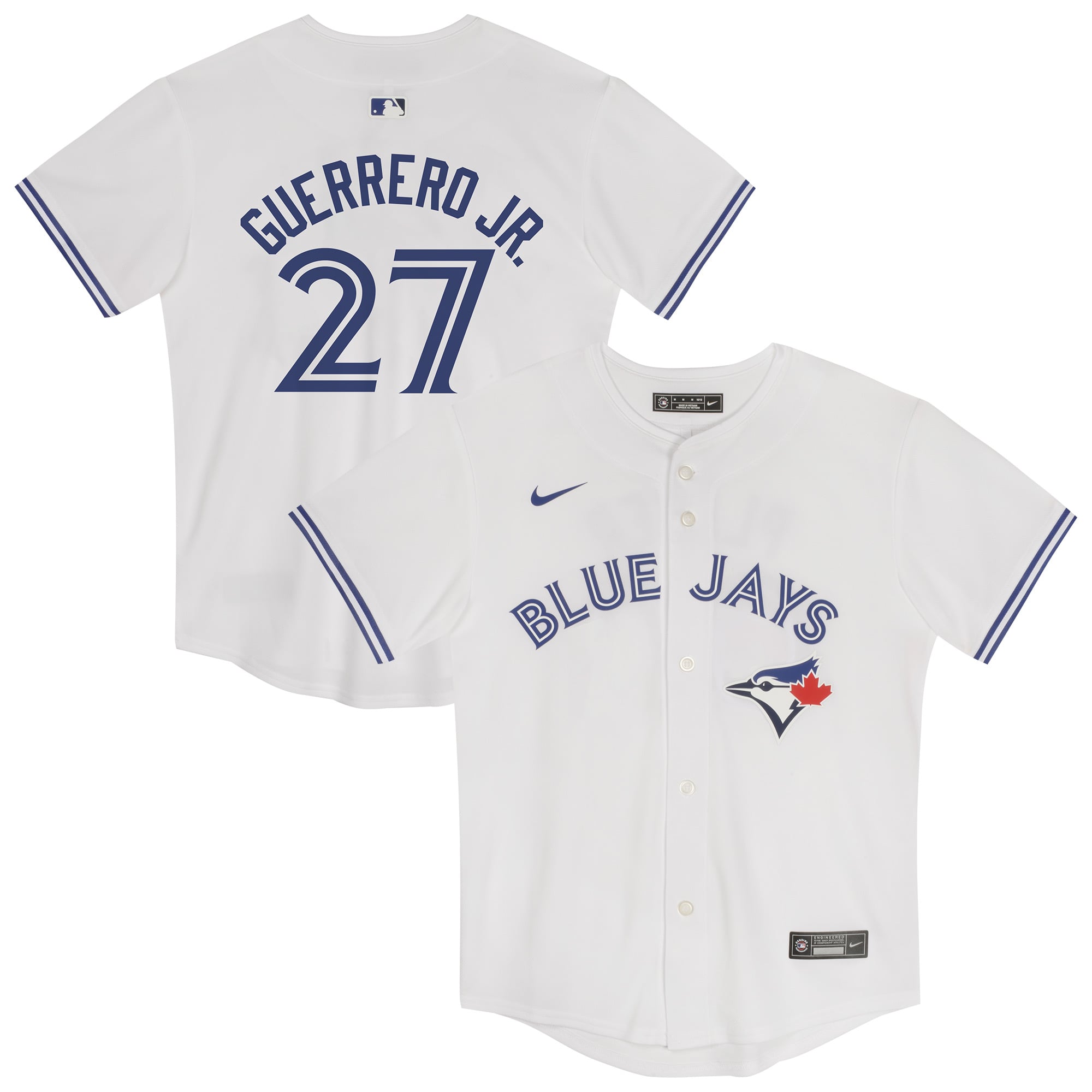 Maillot domicile Nike Vladimir Guerrero Jr. blanc des Blue Jays de Toronto pour enfants d'âge préscolaire