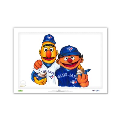 Toronto Blue Jays Bert & Ernie Limited Edition 24" x 36" Sesame Street Art Print