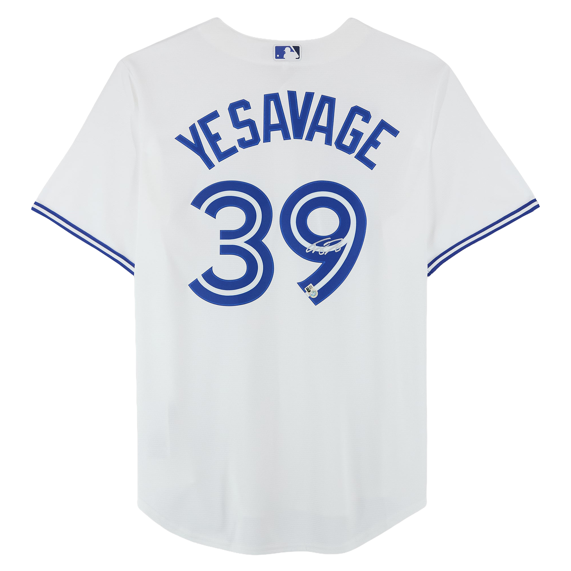 Maillot réplique blanc Nike 2026 autographié par Trey Yesavage des Blue Jays de Toronto