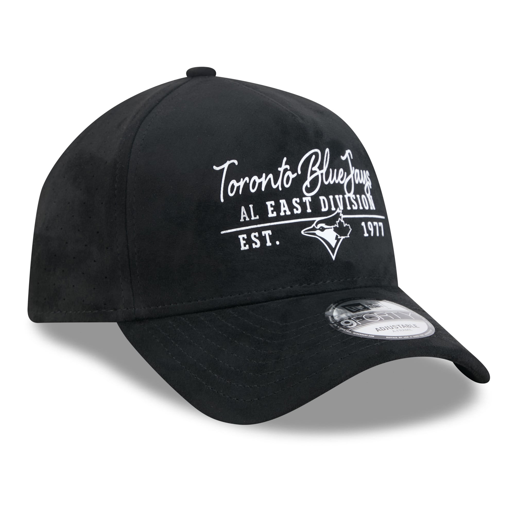 Unisex New Era Black Toronto Blue Jays Script Text 9FORTY A-Frame Adjustable Hat