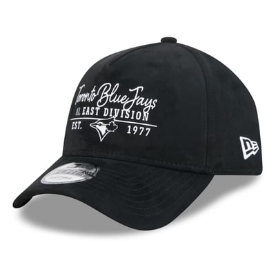 Toronto Blue Jays New Era Unisex Script Text 9FORTY A-Frame Adjustable Hat - Black