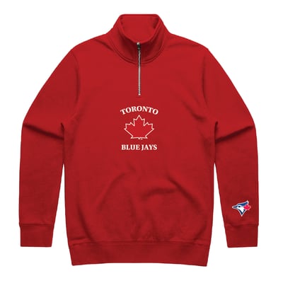  Toronto Blue Jays Peace Collective Unisex Collegiate Quarter-Zip Sweatshirt - Red