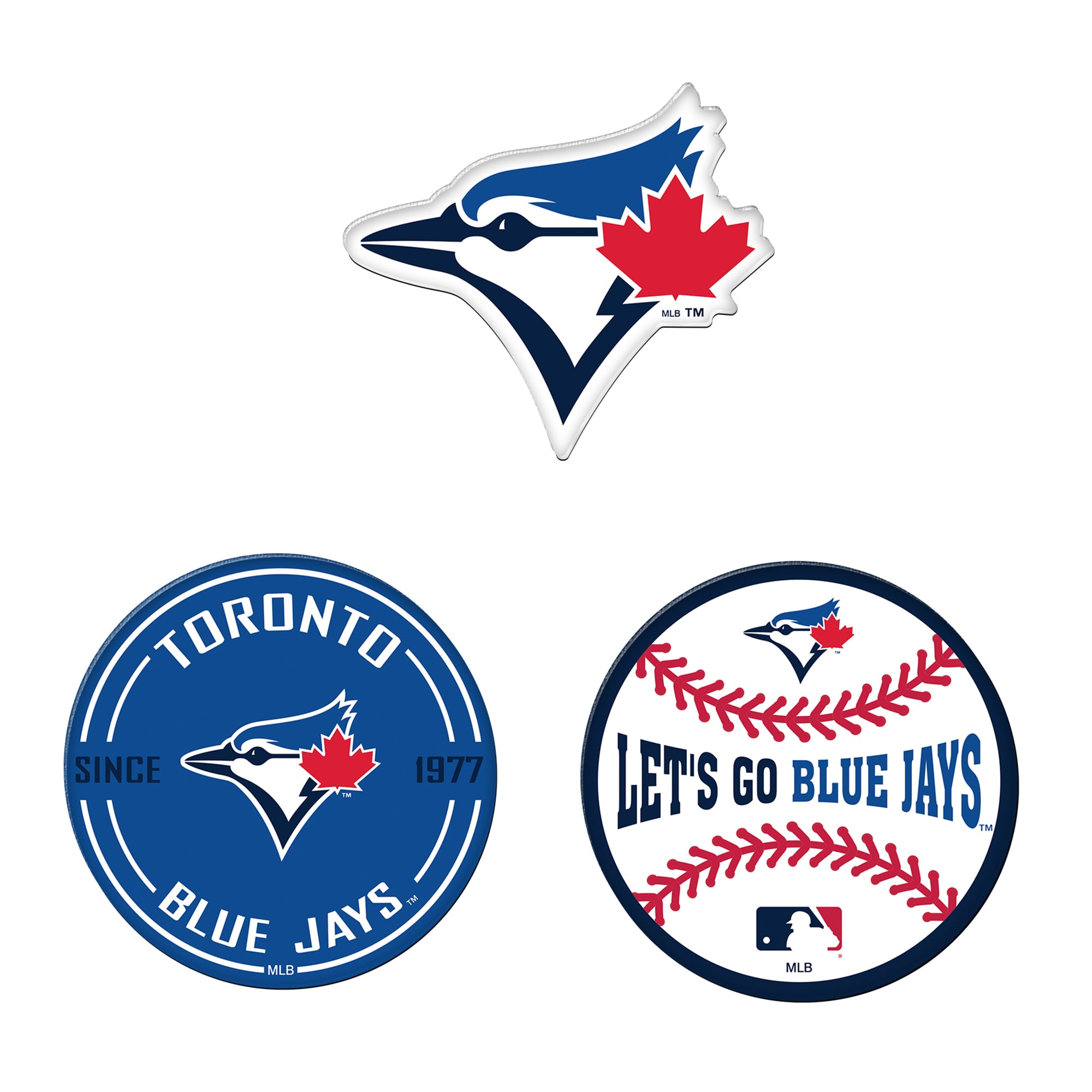 WinCraft  Toronto Blue Jays 3-Pack Premium Fridge Magnet Set