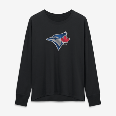 Toronto Blue Jays Women's Metallic Mascot Long-Sleeve T-Shirt - Black
