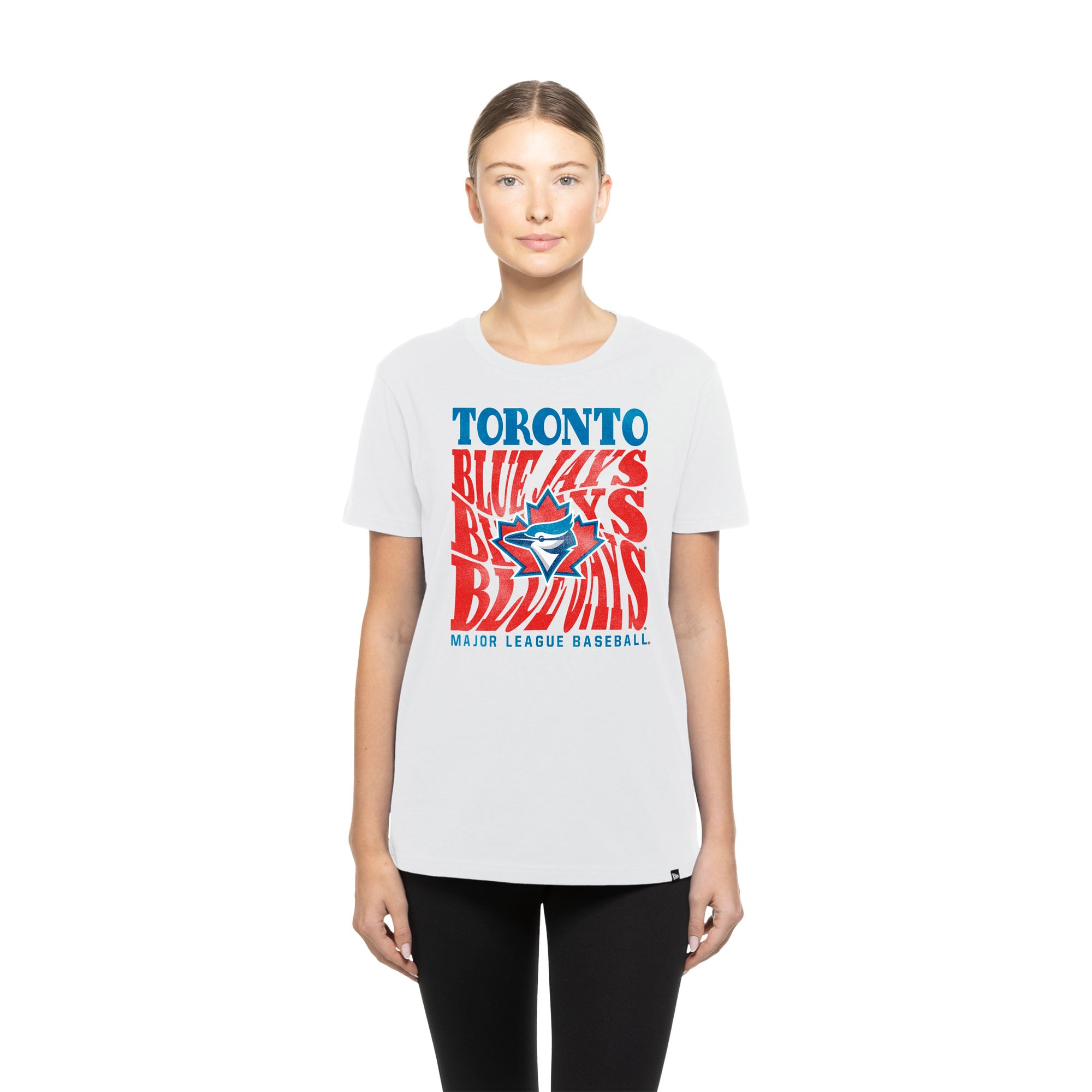 Women's New Era White Toronto Blue Jays Graphic Wave T-Shirt