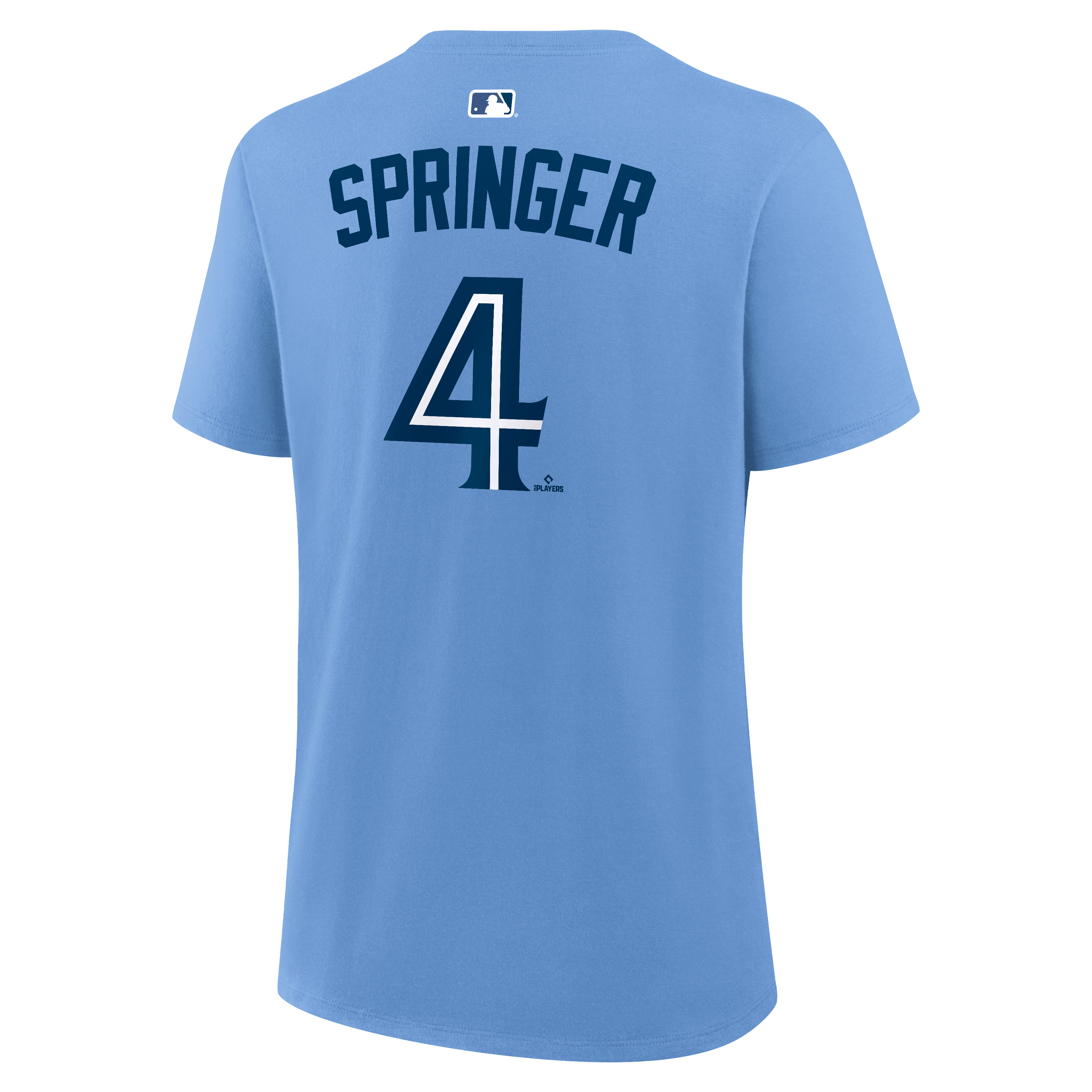 Women's Nike George Springer Powder Blue Toronto Jays Name & Number T-Shirt