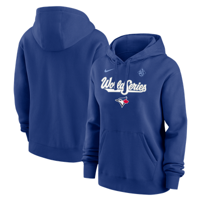 Sweat à capuche Nike Therma Fleece pour femme Série mondiale 2025 des Blue Jays de Toronto - Collection authentique - Bleu roi